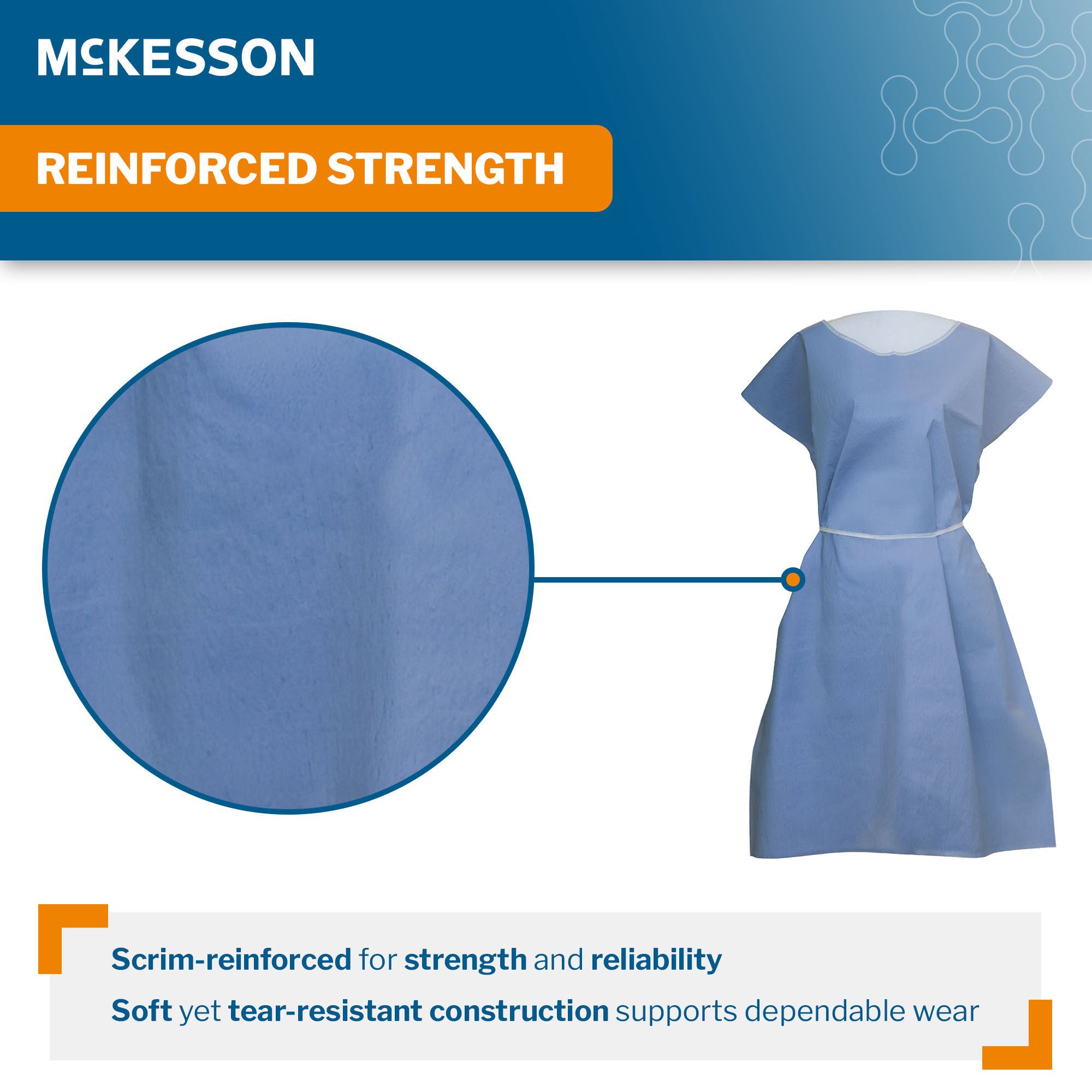 McKesson Brand - 16-EGNWTB7-XXL McKesson SMS Fluid Resistant Exam Gown