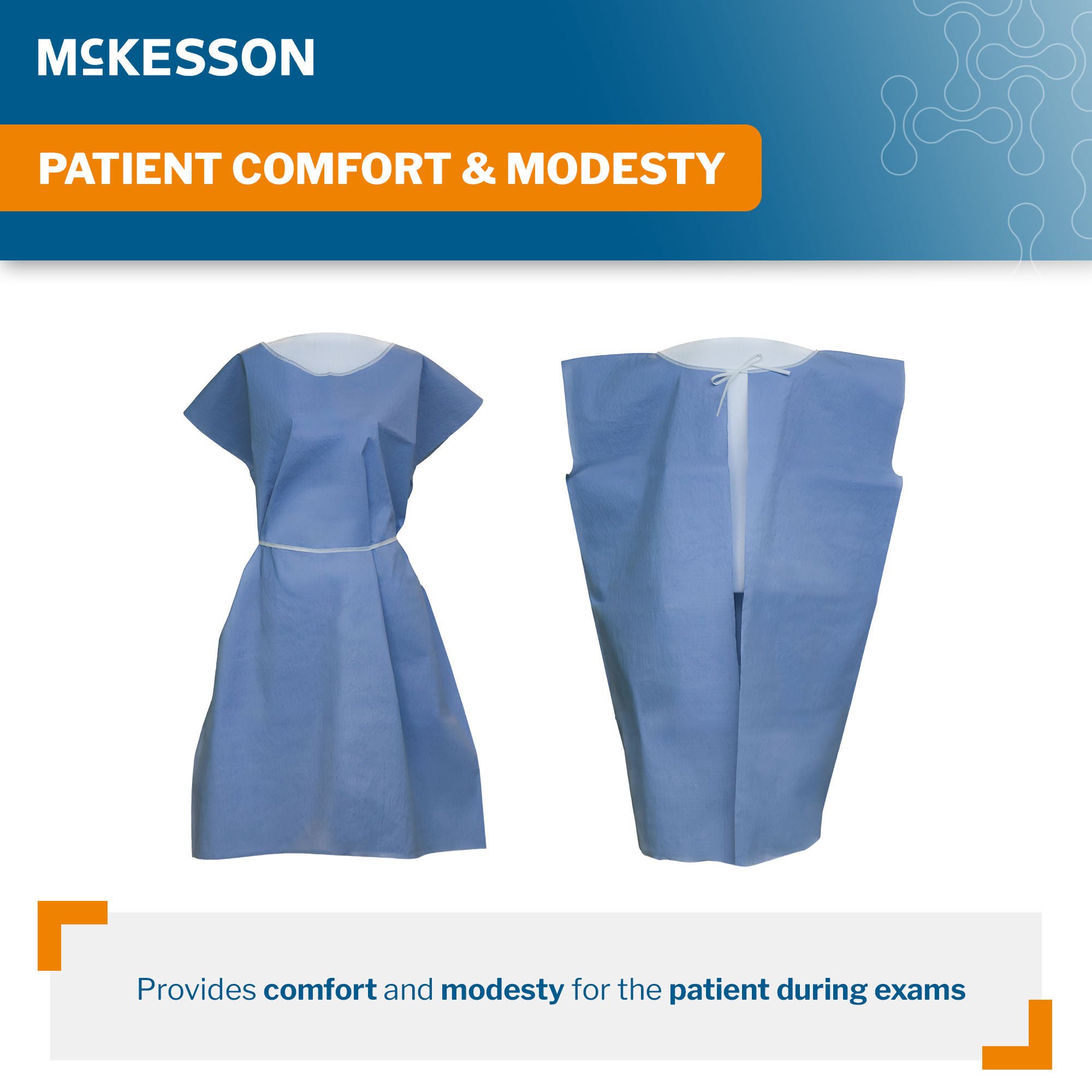 McKesson Brand - 16-EGNWTB7-XXL McKesson SMS Fluid Resistant Exam Gown