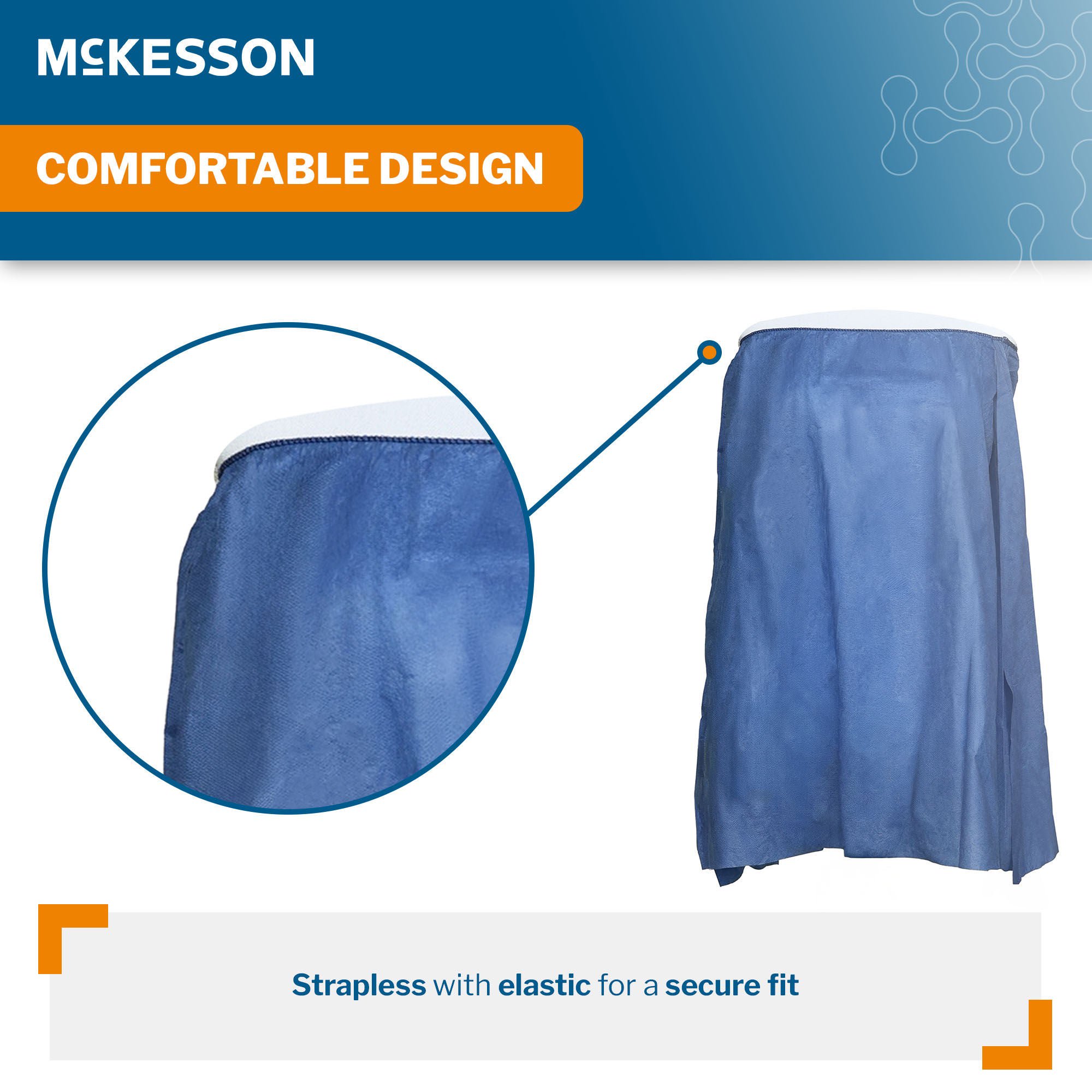 McKesson Brand - 16-CUEBB5-OSFM McKesson Strapless Exam Gown