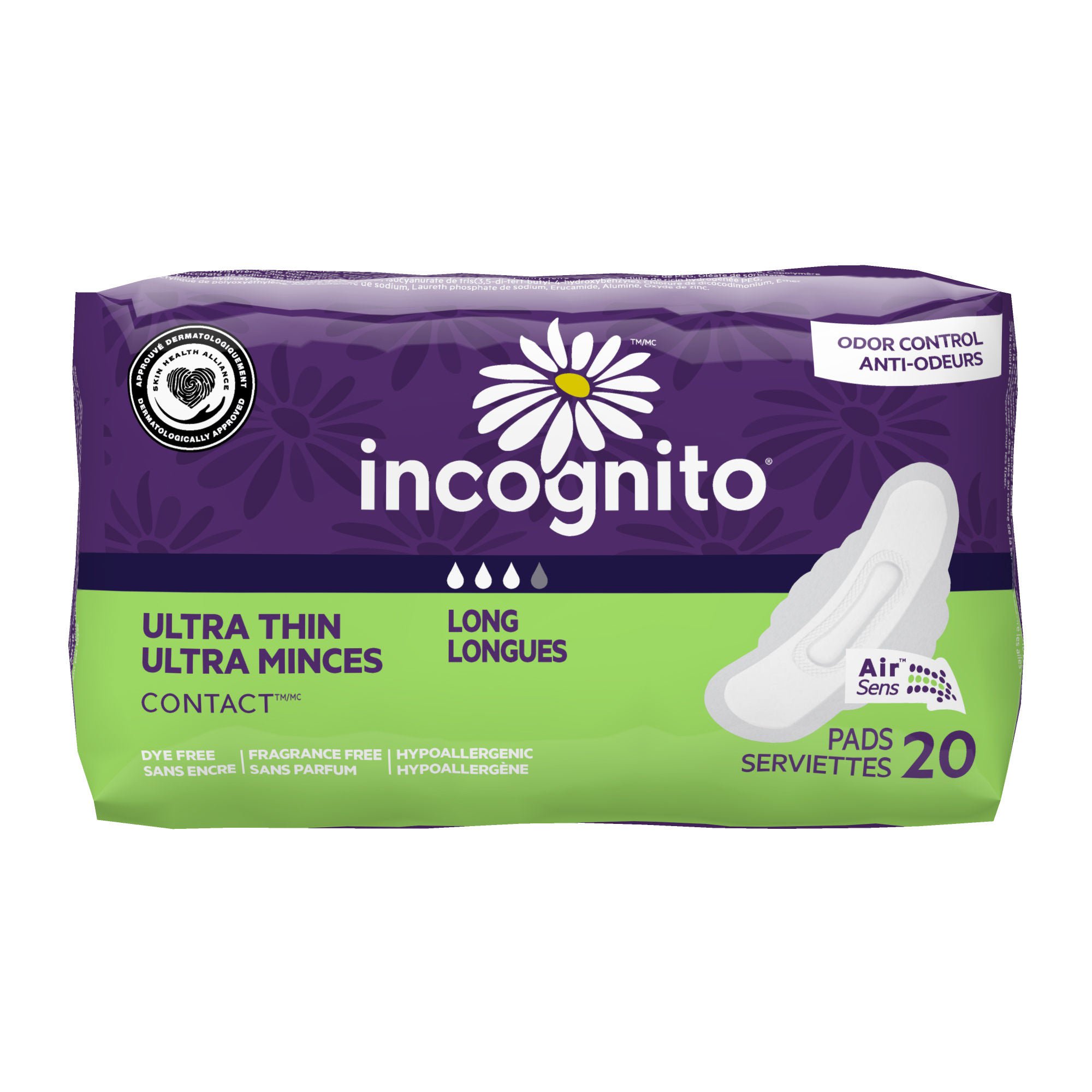 First Quality Products LLC - MC-112/1 Feminine Pad Incognito® Ultra Thin Super with Winghs Heavy Absorbency