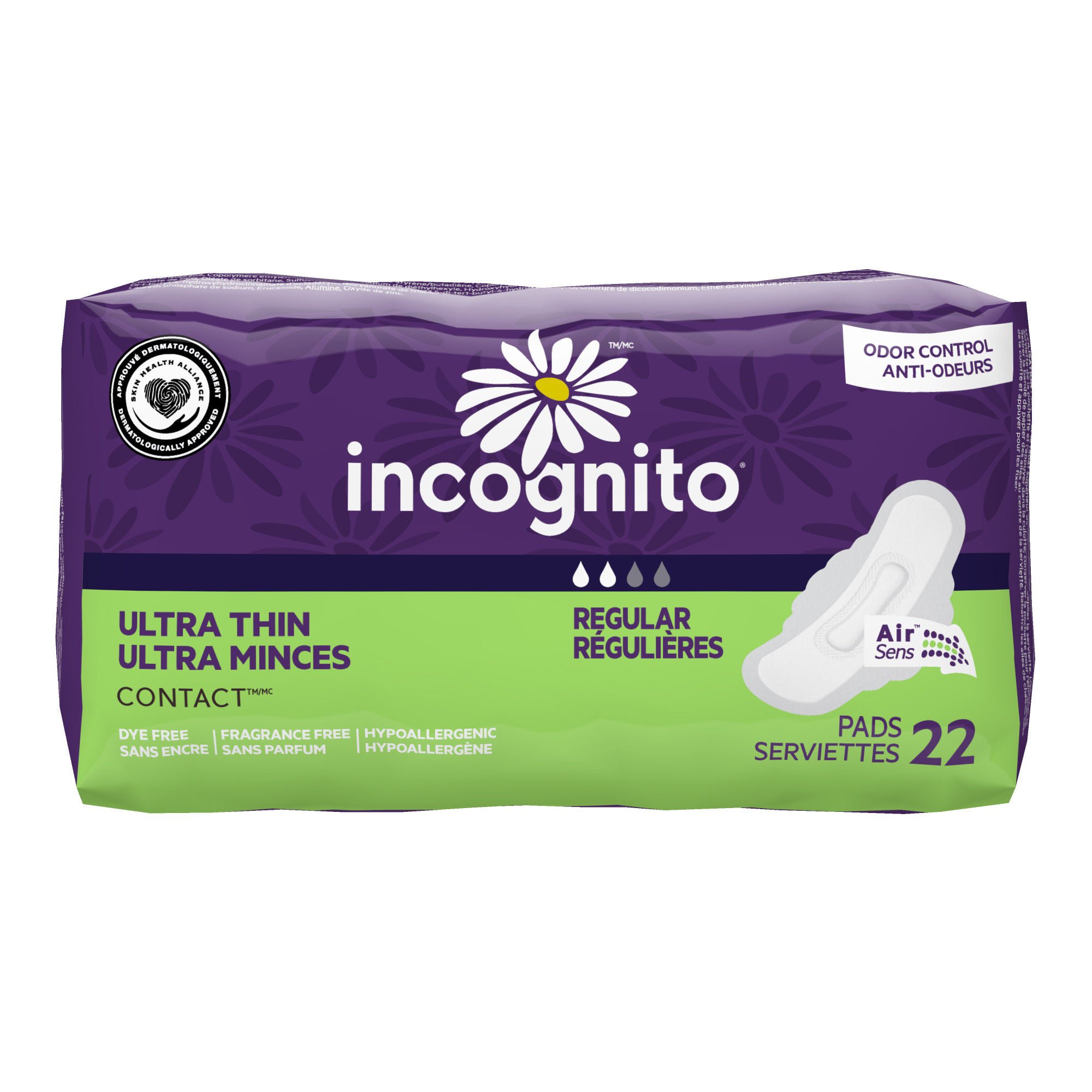 First Quality Products LLC - MC-111/1 Feminie Pad Incognito® Ultra Thin Regular with Wings Regular Absorbency