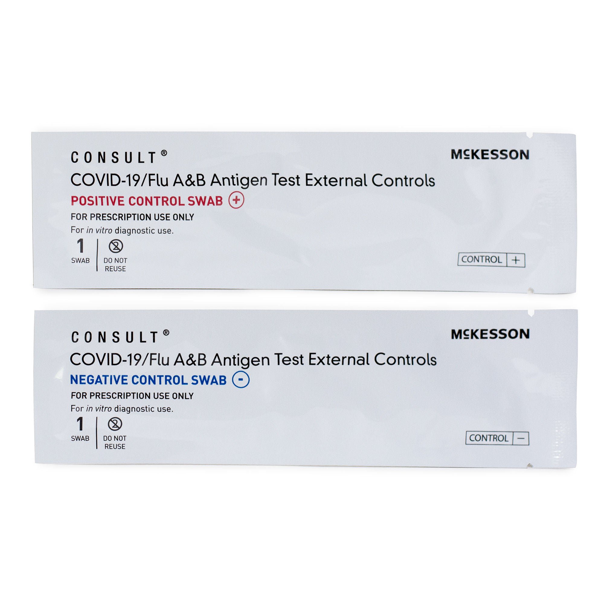 McKesson Brand - 535-PN2 Control Set McKesson Consult® COVID-19 / Flu A&B Antigen Test Positive Level / Negative Level 2 Swabs