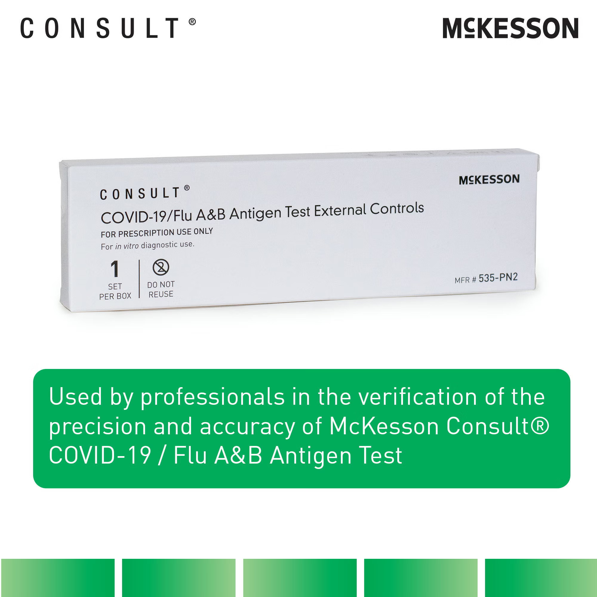 McKesson Brand - 535-PN2 Control Set McKesson Consult® COVID-19 / Flu A&B Antigen Test Positive Level / Negative Level 2 Swabs