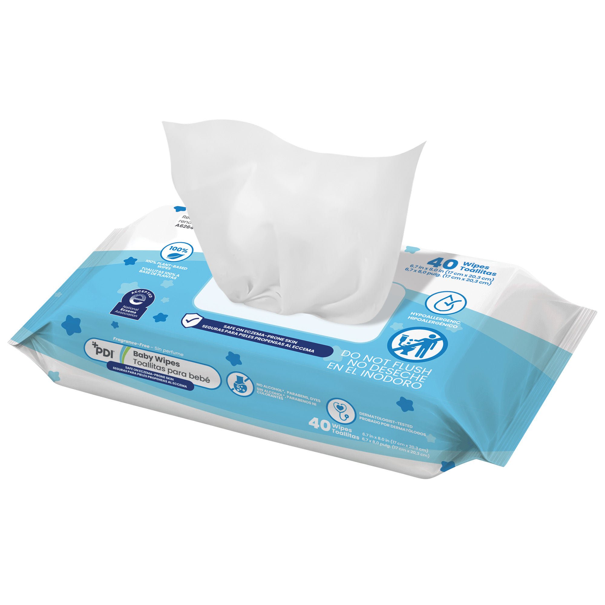 Professional Disposables - A62640 Baby Wipe PDI® Soft Pack Unscented 40 Count