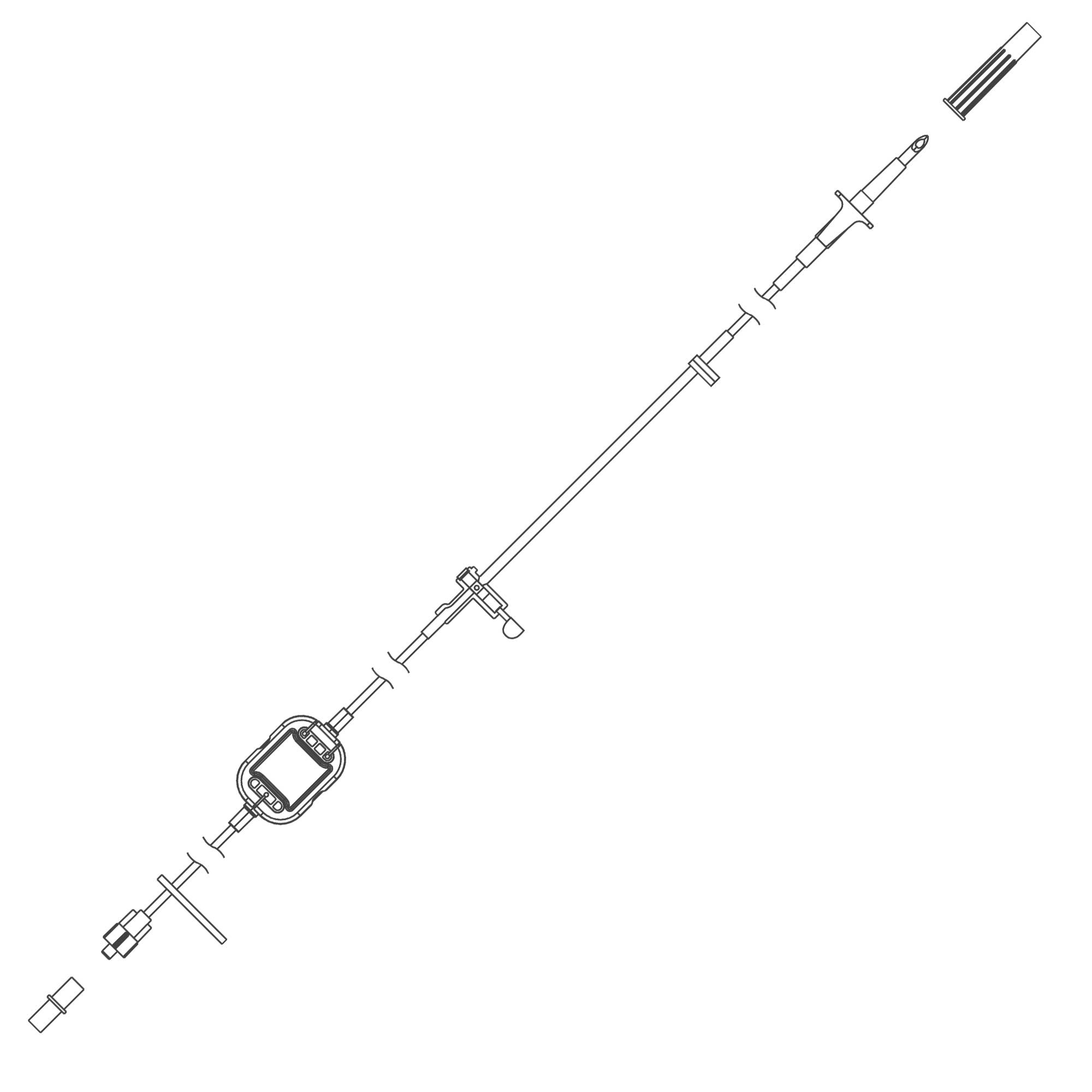 Zevex - 380-4128 IV Pump Set Curlin® Pump 1.2 Micron Filter