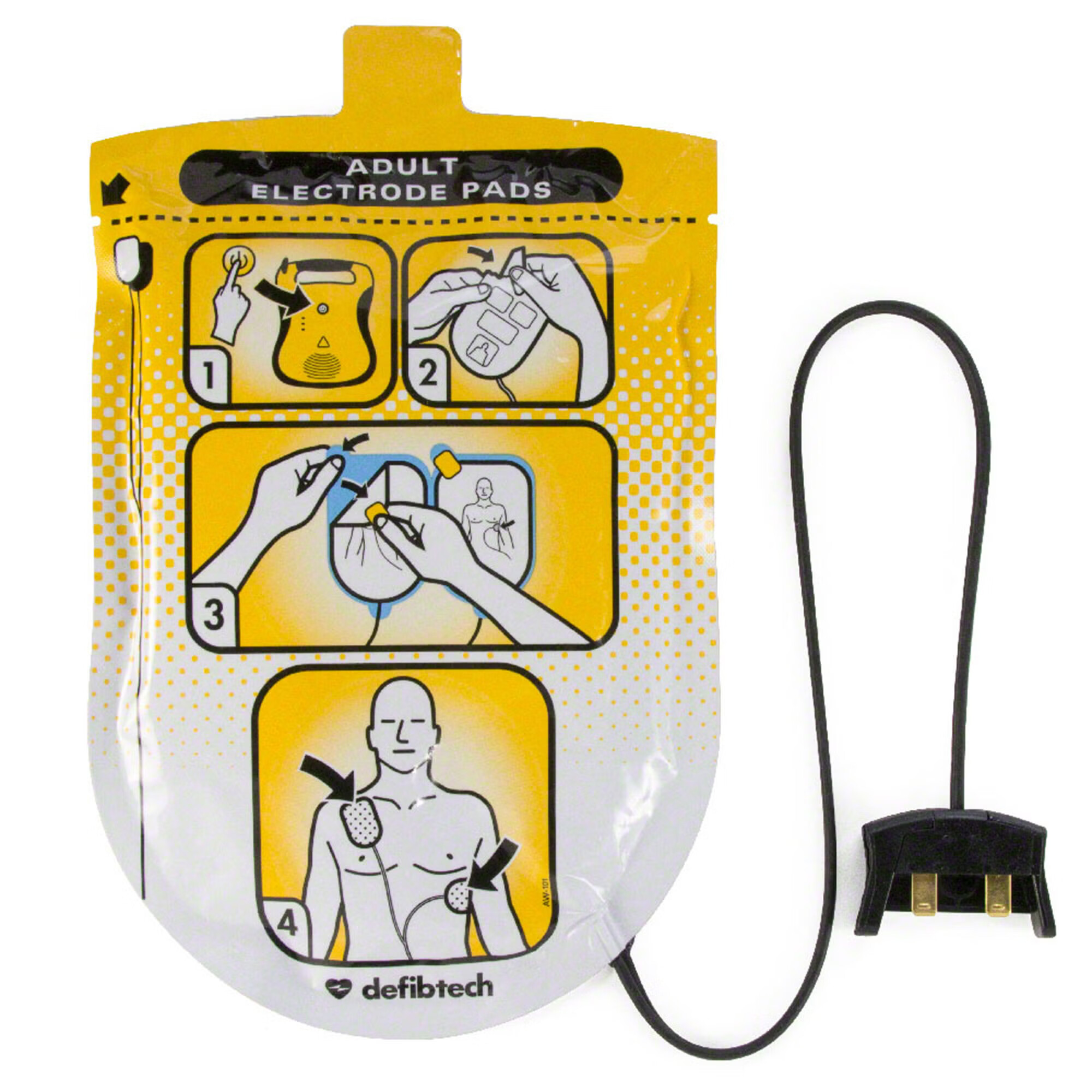 R & D Batteries - DDP-100 AED Defibrillator Pad R&D Batteries Clip Connector Adult