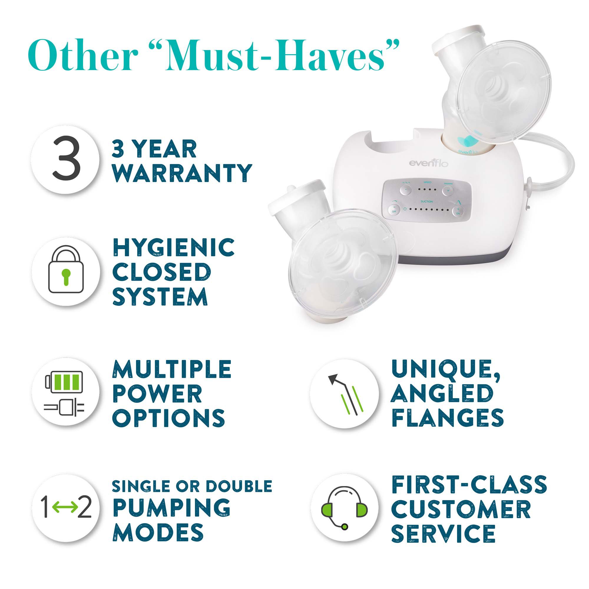 Midway Importing Inc 5161123 - Evenflo Advanced Double Electric Breast Pump - 1/Each, 2/Case