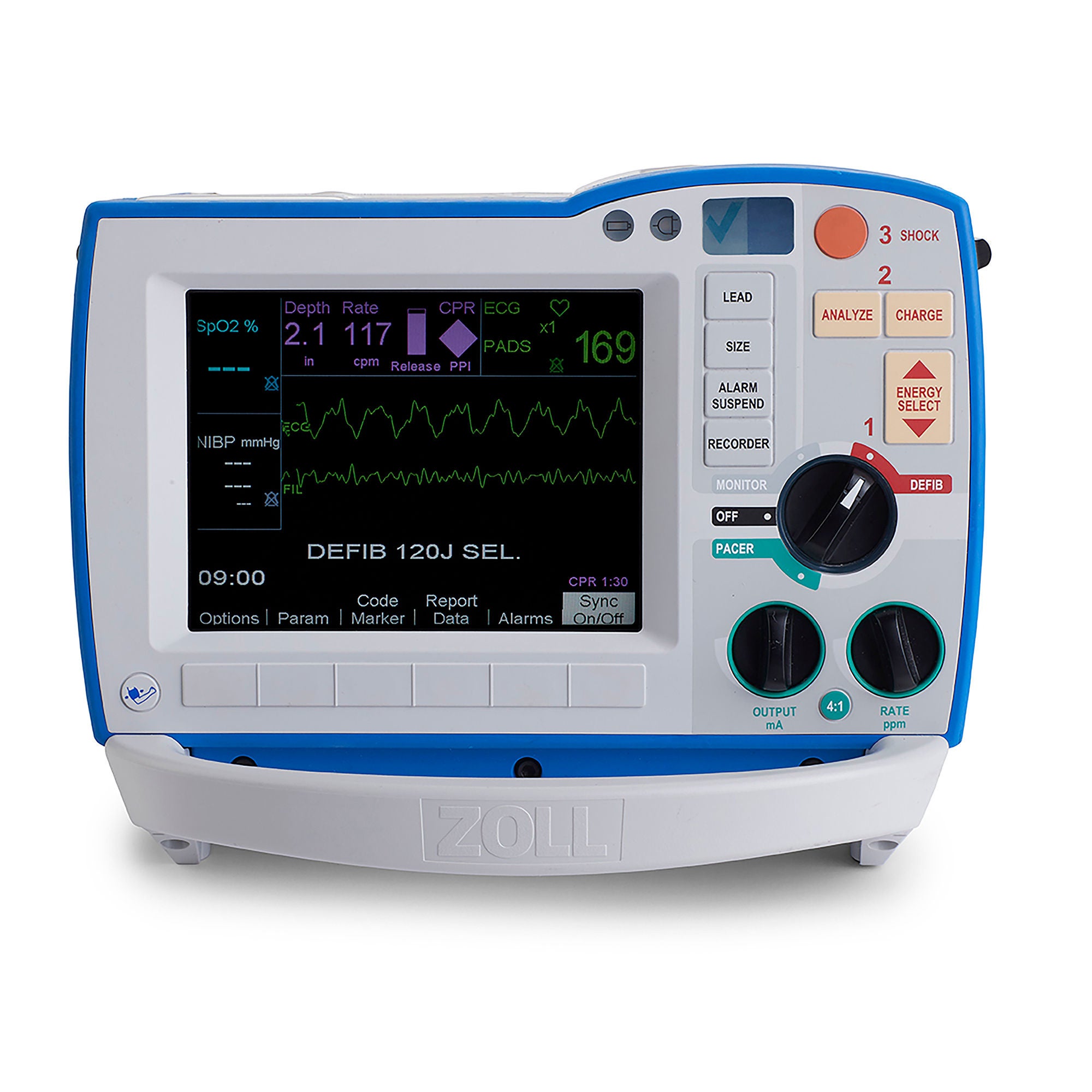 Zoll Medical - 10120000001110012-3 Defibrillator / Monitor Unit Automatic Zoll R Series ALS Paddles Contact LCD Display