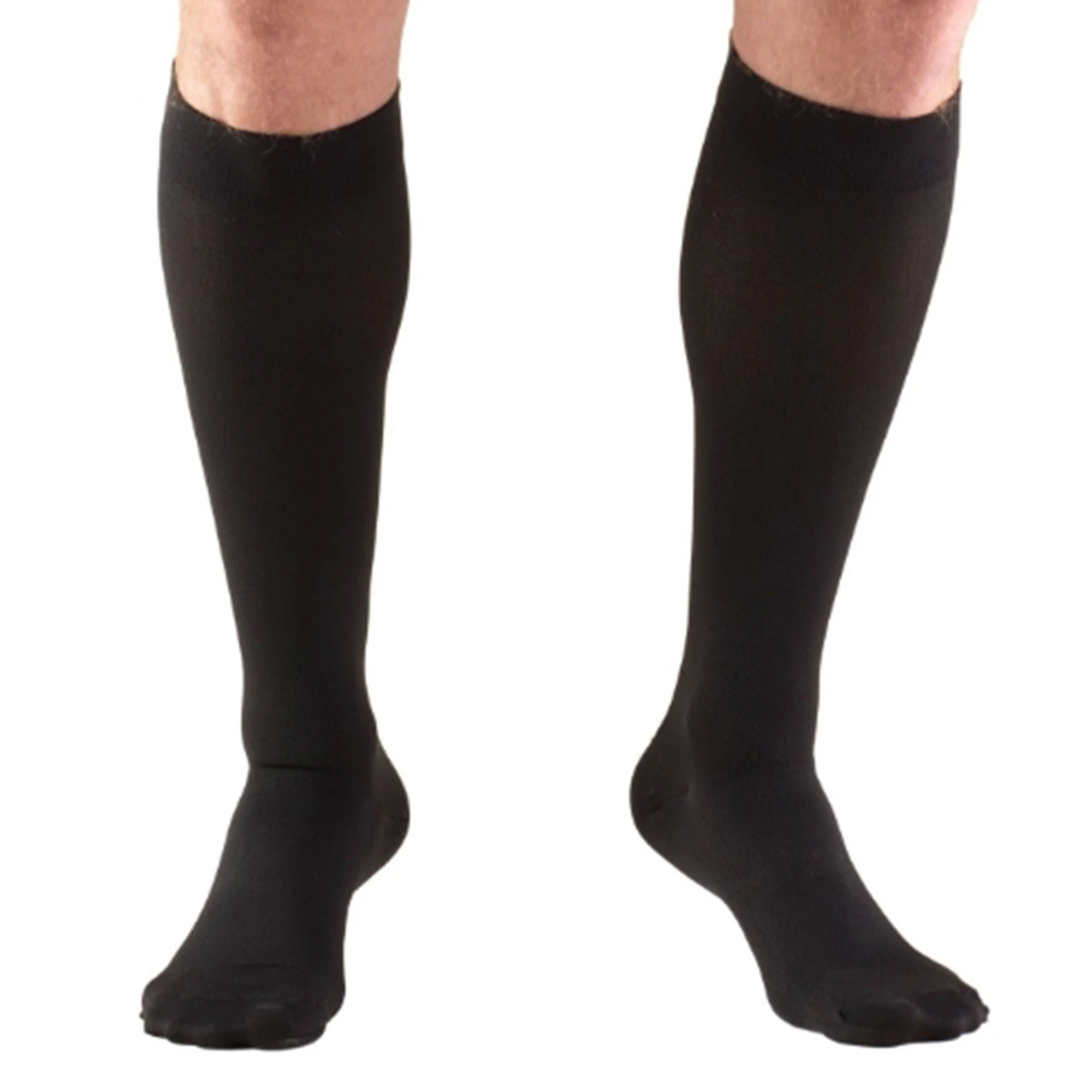 Truform - 1943BL-LG Compression Sock Truform® Knee High Large Black Closed Toe