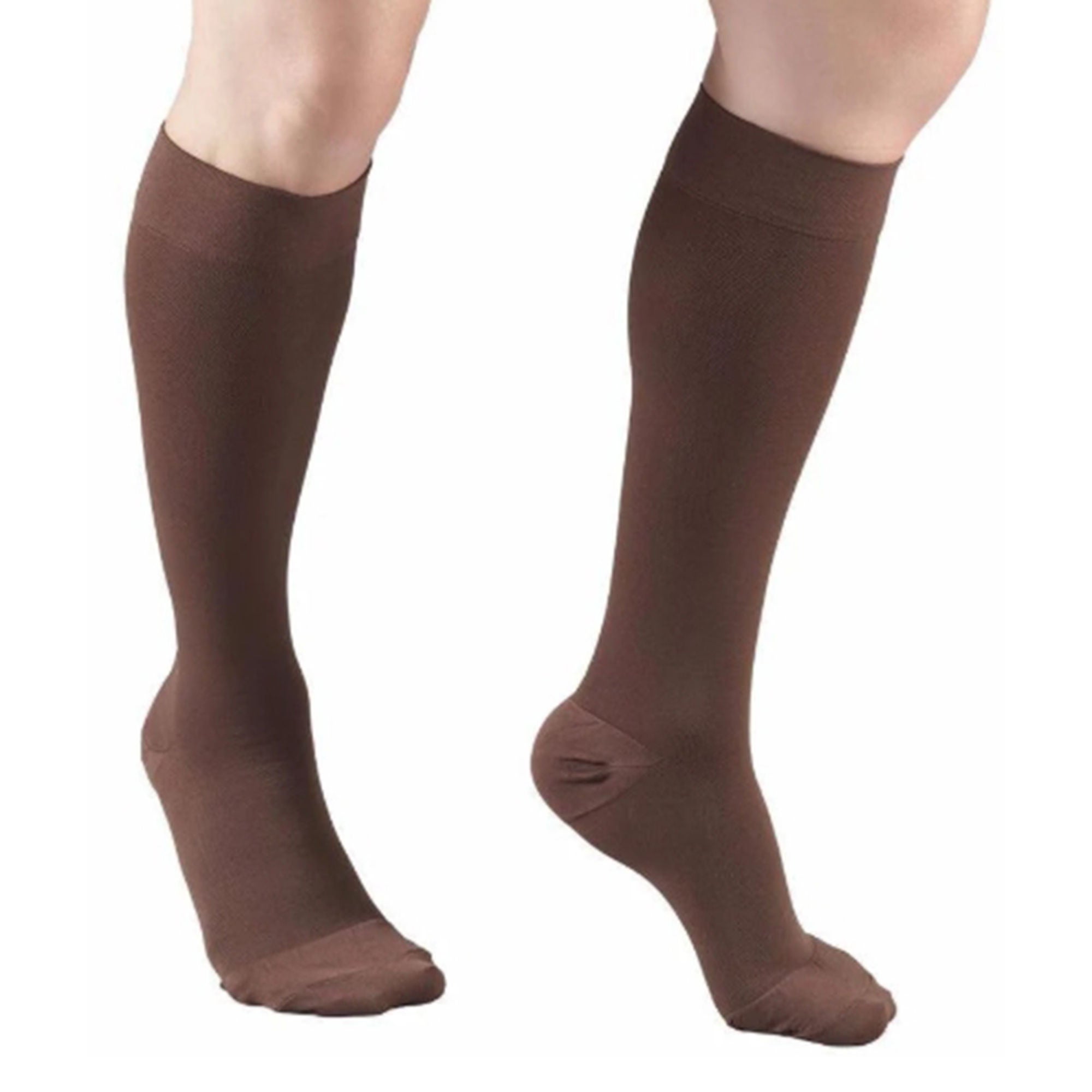 Truform - 1943BN-XL Compression Sock Truform® Knee High X-Large Brown Closed Toe