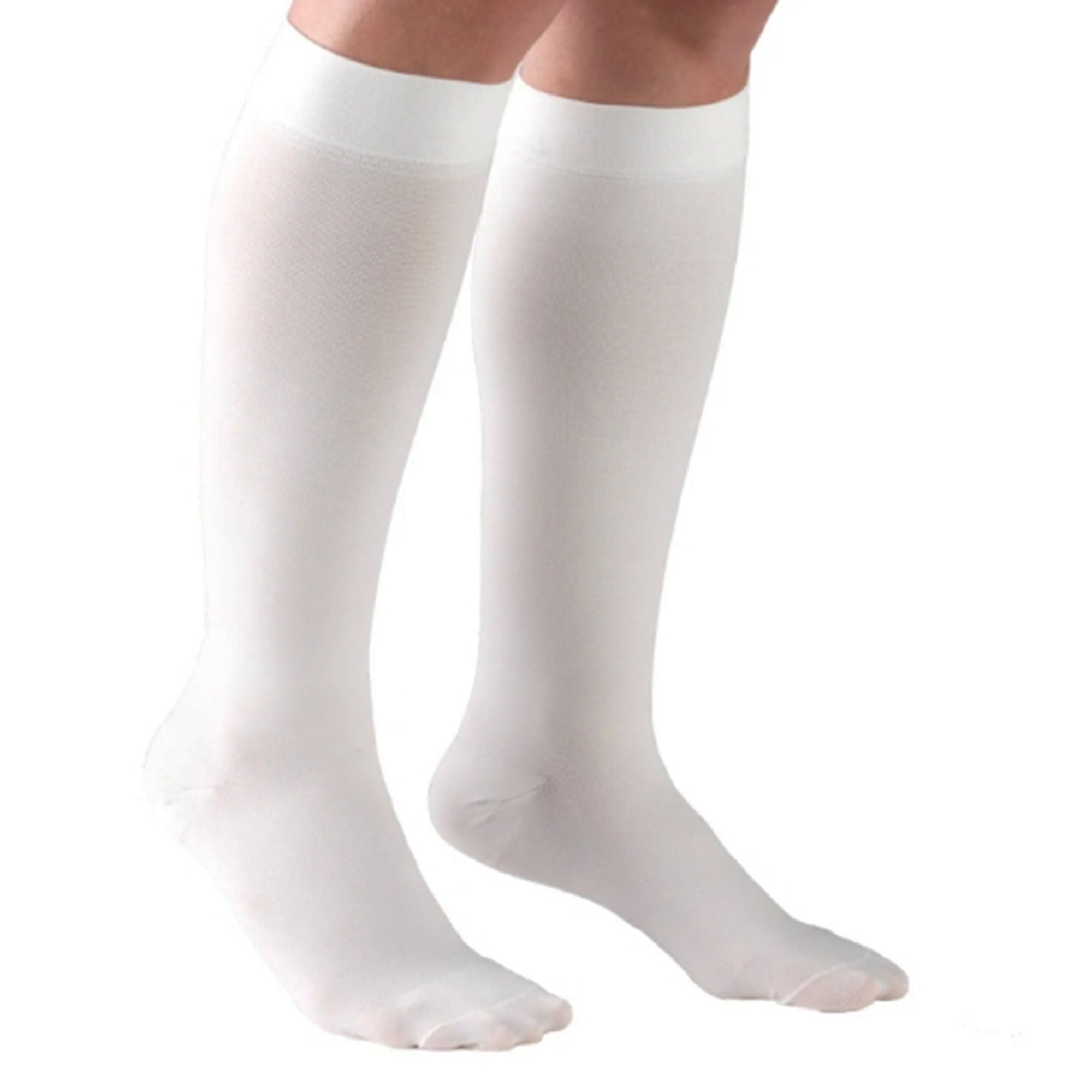 Truform - 1943WH-L Compression Sock Truform® Knee High Large White Closed Toe