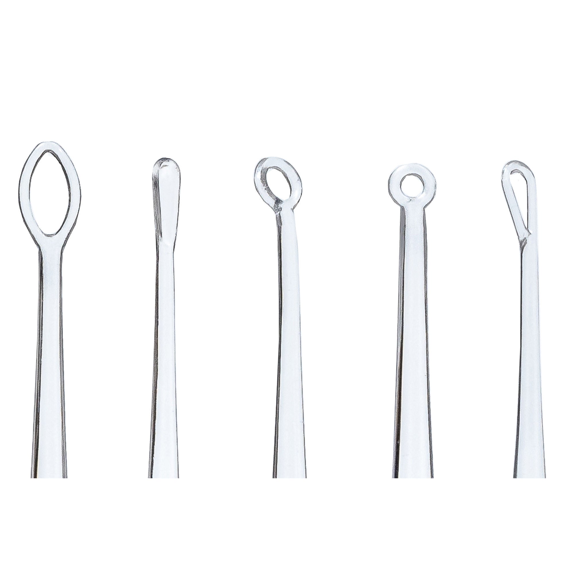 Bionix - 3445 Ear Curette Pack OneLight™ ClearLook® Round Handle Assorted Tip Sizes Assortment of 5 Tips