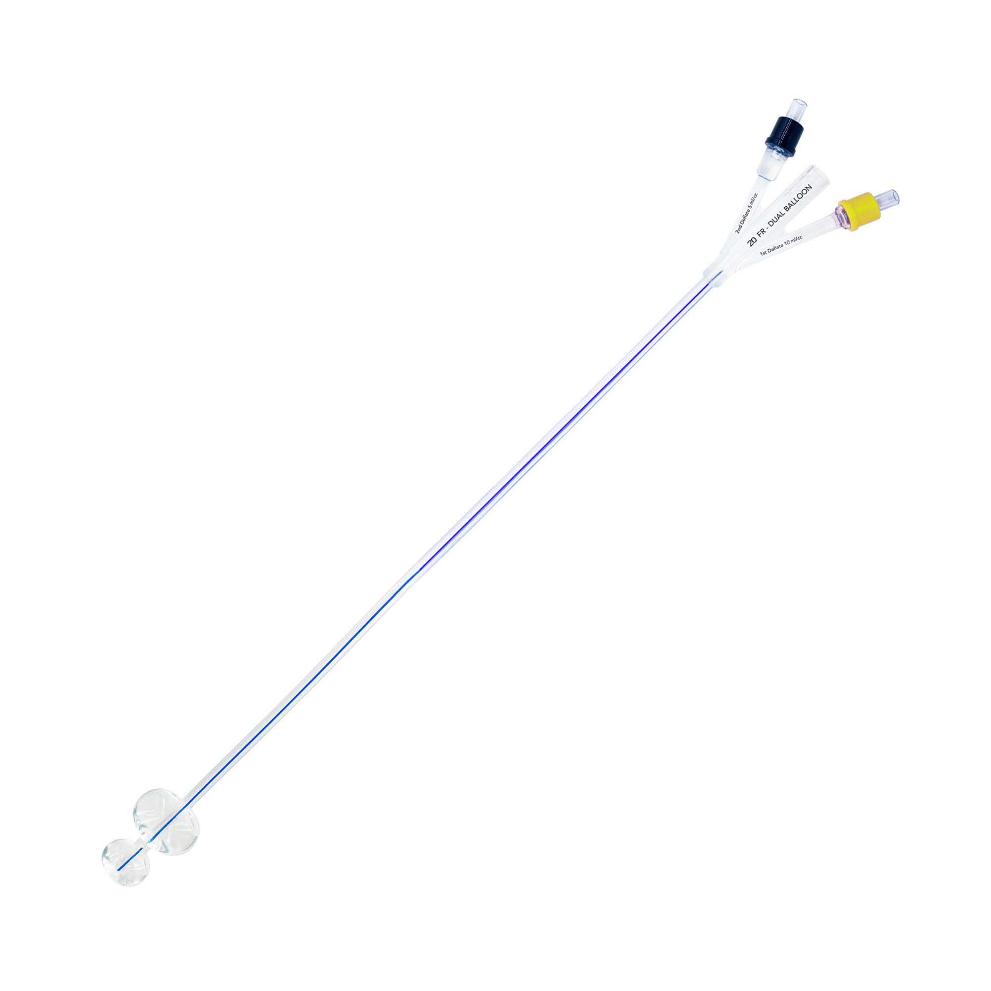 HR Healthcare - D10020 Foley Catheter TruCath® Duo 2-Way Subsumed Tip 10 cc Proximal Balloon, 5 cc Distal Balloon 20 Fr. Silicone