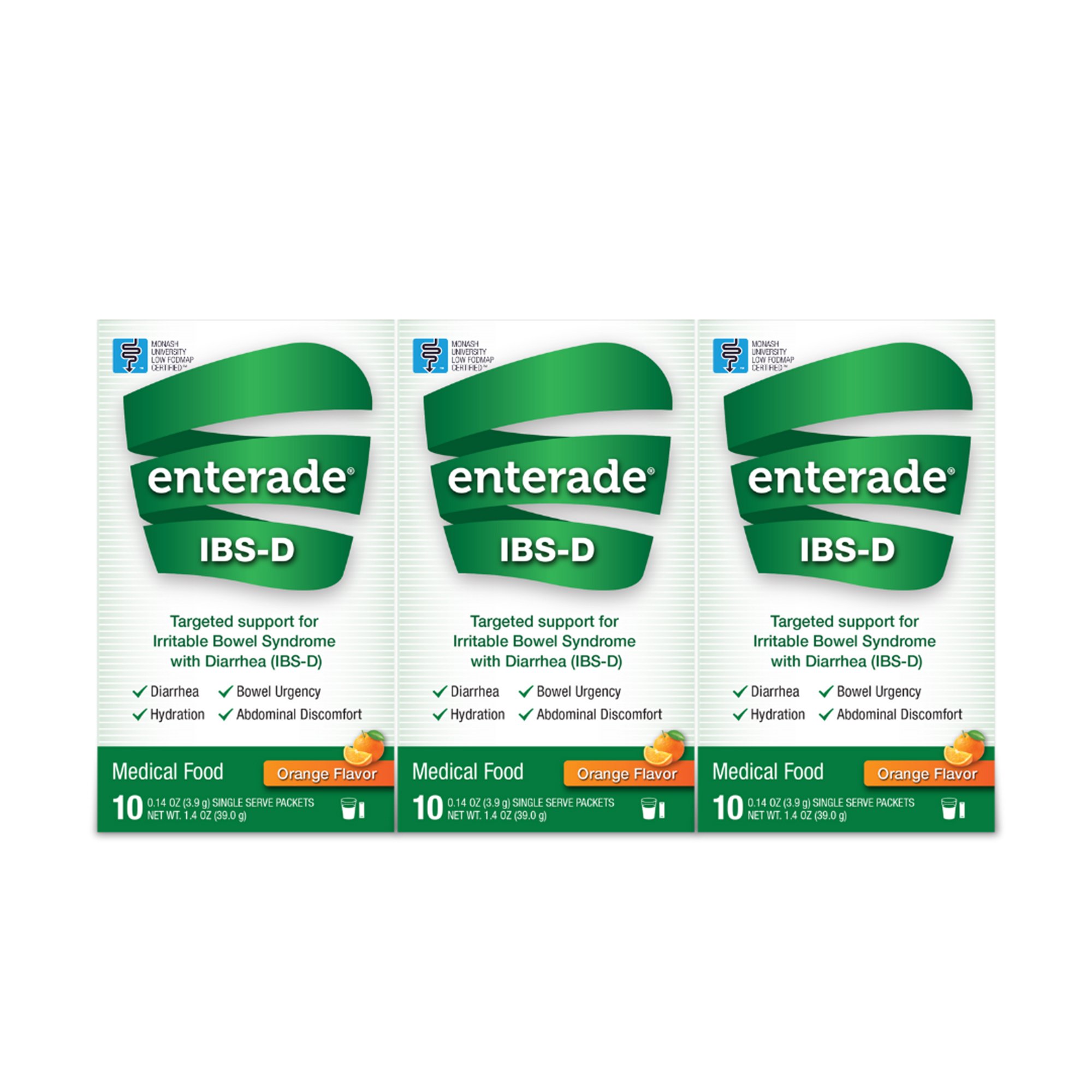 AmiLyfe Bioscience LLC 20850052516301 - enterade® IBS-D Dietary Support Medical Food, Orange, Single Serve Packets - 8/Case