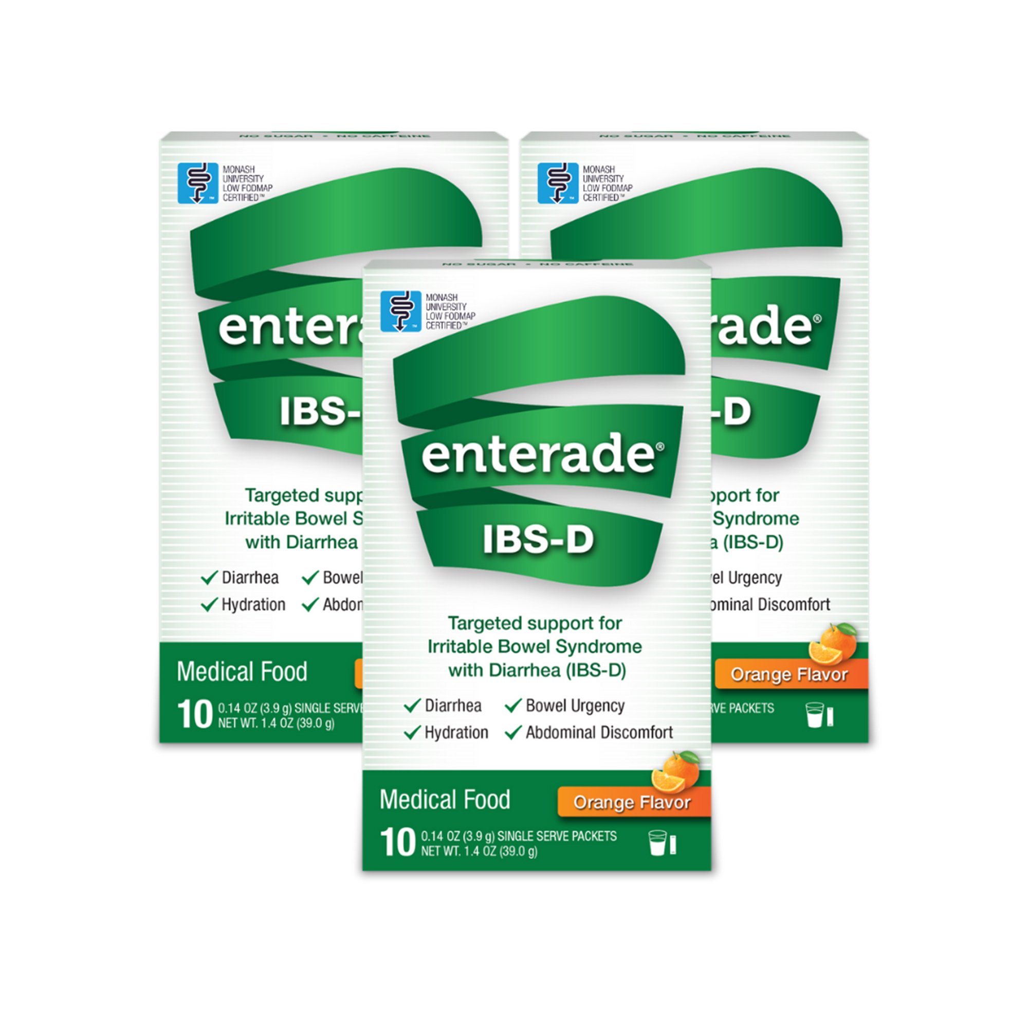 AmiLyfe Bioscience LLC 20850052516301 - enterade® IBS-D Dietary Support Medical Food, Orange, Single Serve Packets - 8/Case