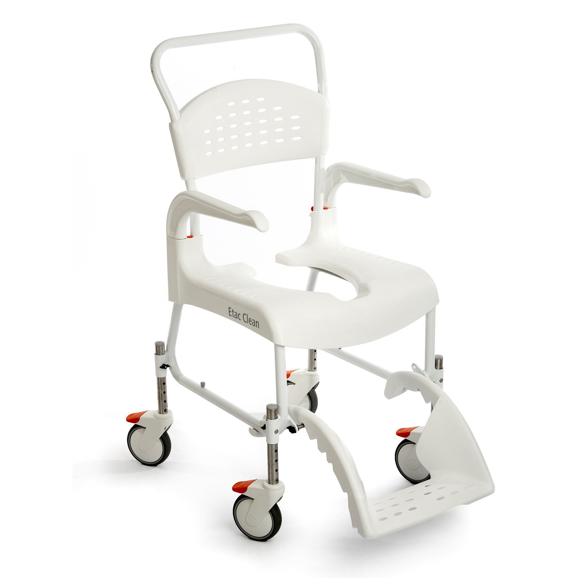 DT Davis Enterprises Ltd - E80229207 Commode / Shower Chair Clean Fixed Arms Steel Frame With Backrest 19 Inch Seat Width 286-1/2 lbs. Weight Capacity