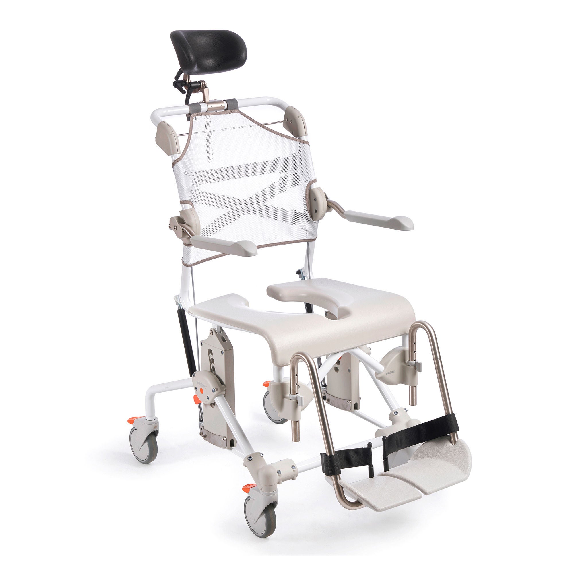 DT Davis Enterprises Ltd - E80229412 Commode / Shower Chair Swift Mobil Tilt-2 Flip-Back Arms Steel Frame Mesh Backrest 21-1/4 Inch Seat Width 353 lbs. Weight Capacity