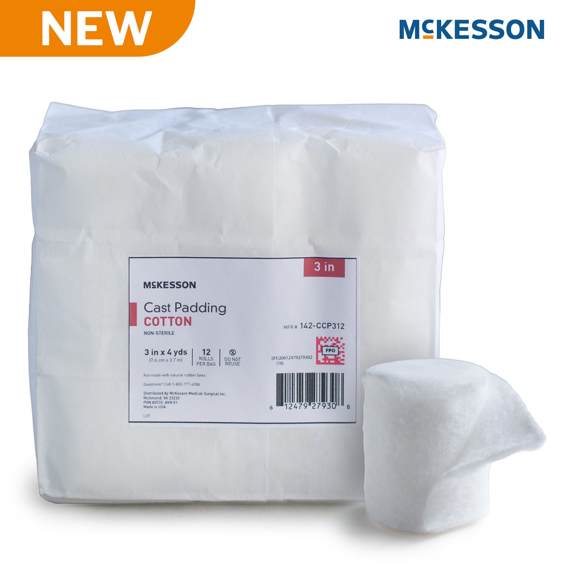 McKesson Brand - 142-CCP312 Cast Padding Undercast McKesson 3 Inch X 4 Yard Cotton NonSterile