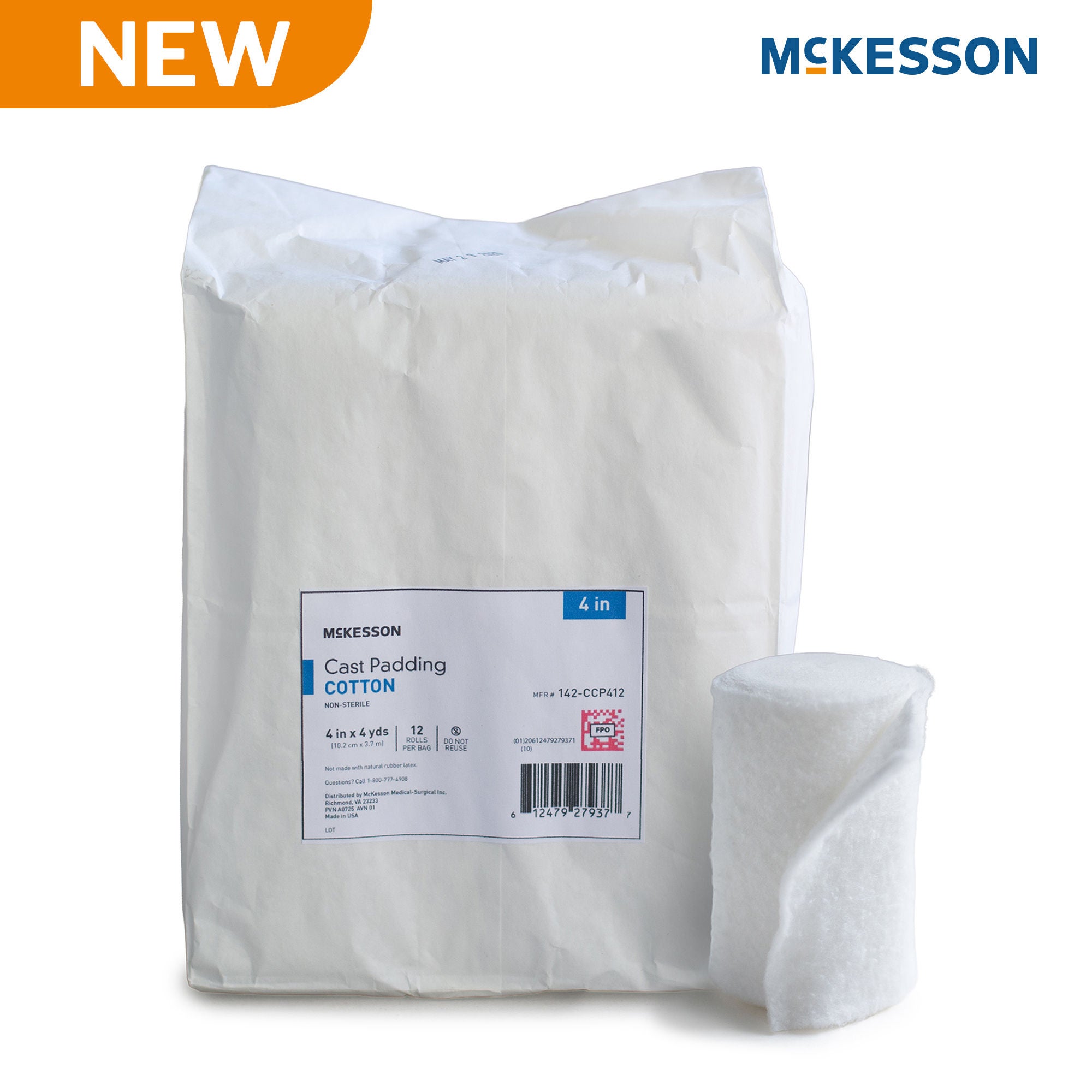 McKesson Brand - 142-CCP412 Cast Padding Undercast McKesson 4 Inch X 4 Yard Cotton NonSterile