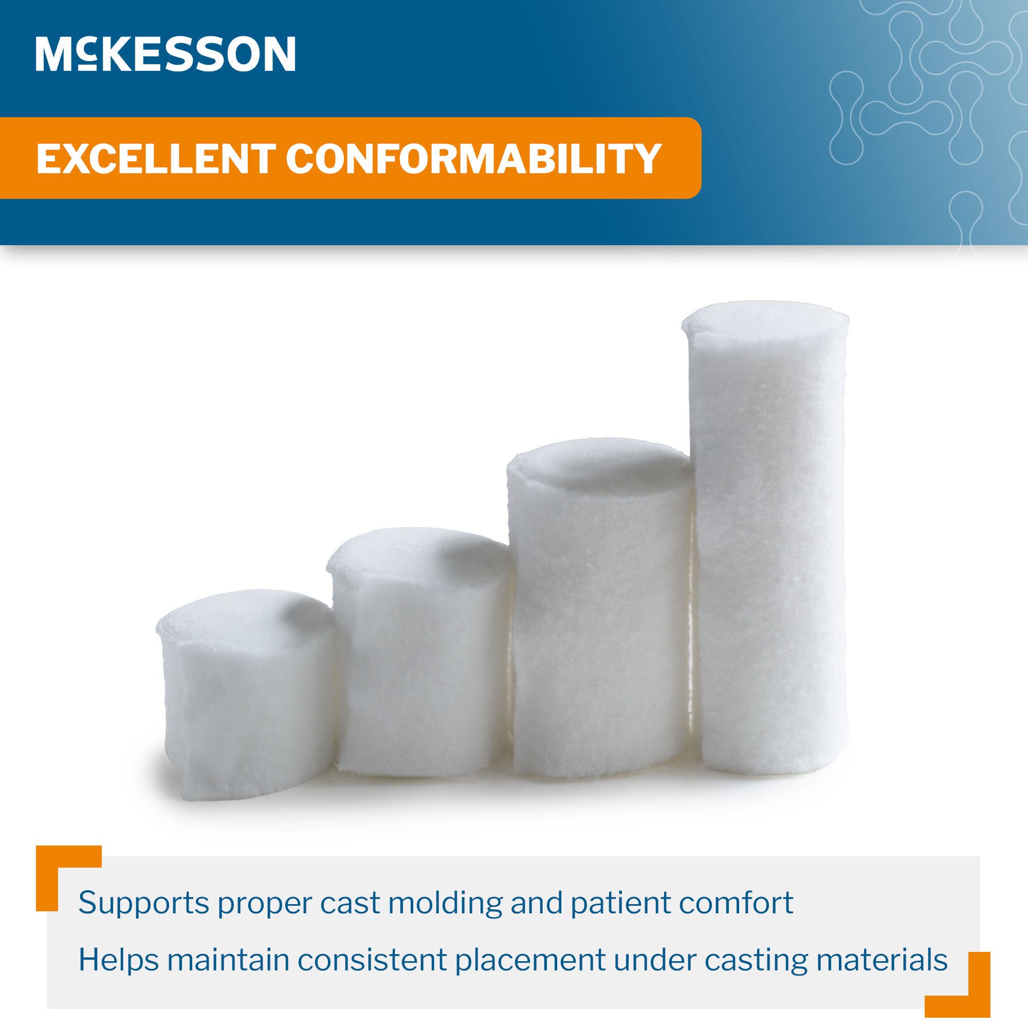 McKesson Brand - 142-CCP412 Cast Padding Undercast McKesson 4 Inch X 4 Yard Cotton NonSterile