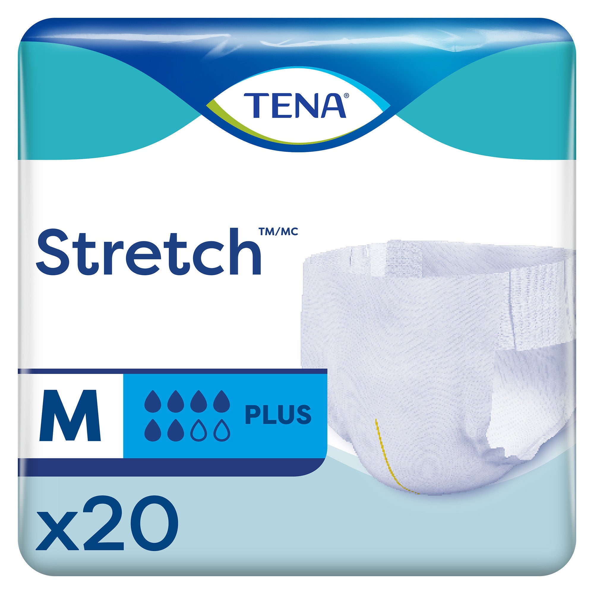 Essity HMS North America Inc - 67660 Incontinence Brief TENA Stretch™ Plus Adult Medium / Regular Unisex Disposable Moderate Absorbency