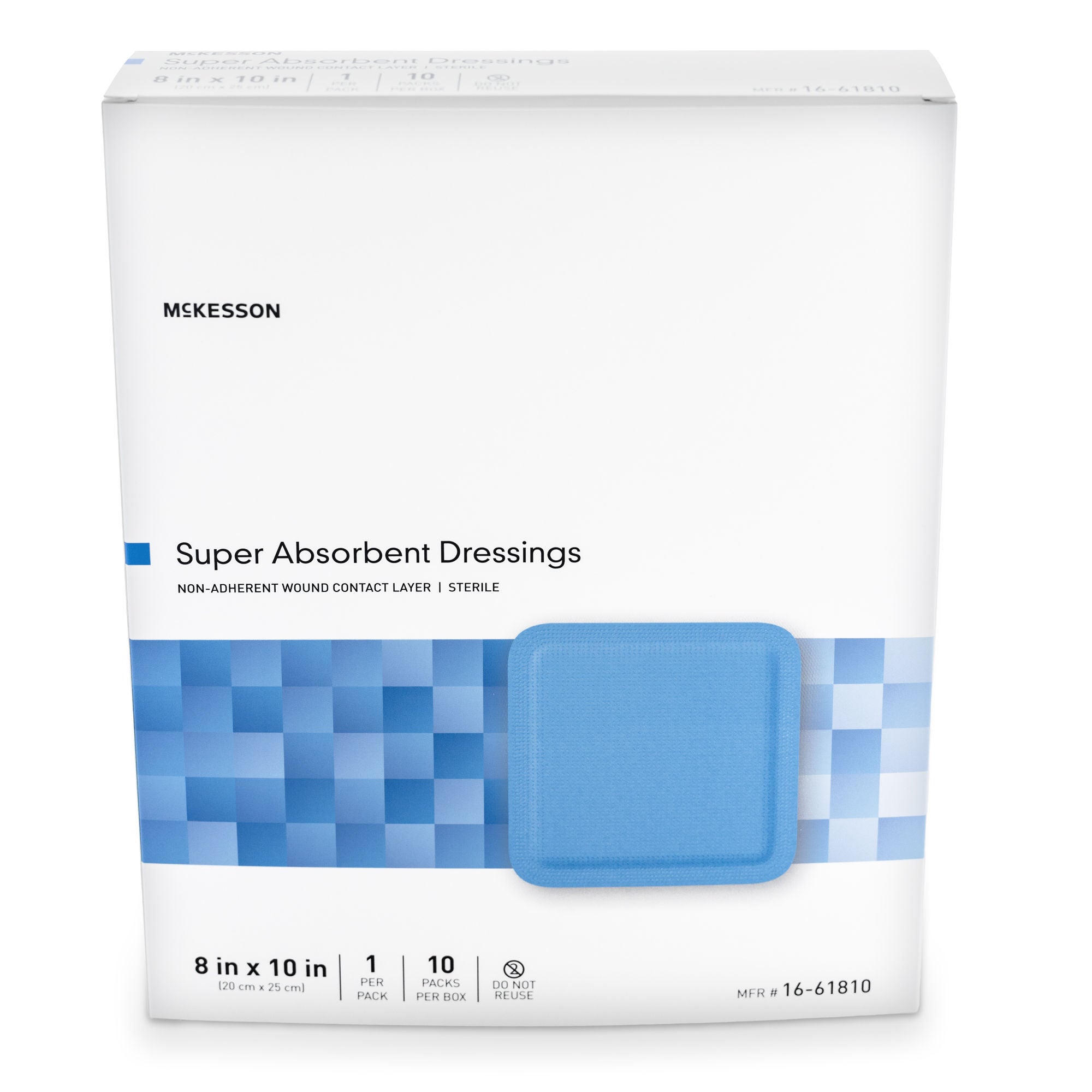 McKesson Brand - 16-61810 McKesson MedSurg Wound Dressing W/SAP 8"X10"