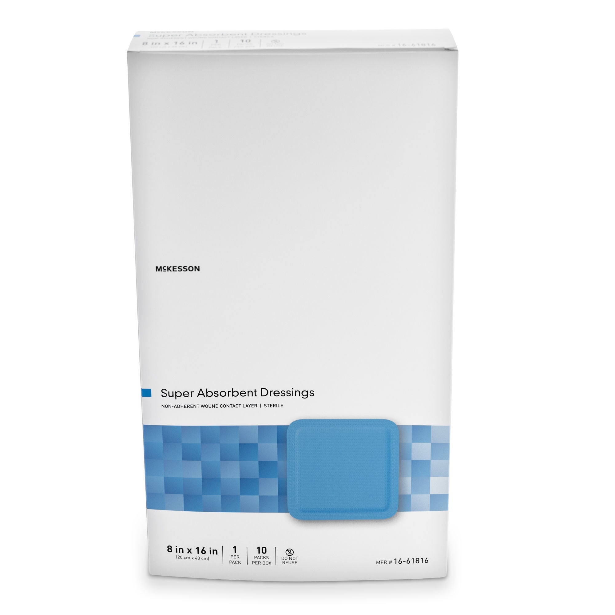 McKesson Brand - 16-61816 McKesson MedSurg Wound Dressing W/SAP 8"X16"
