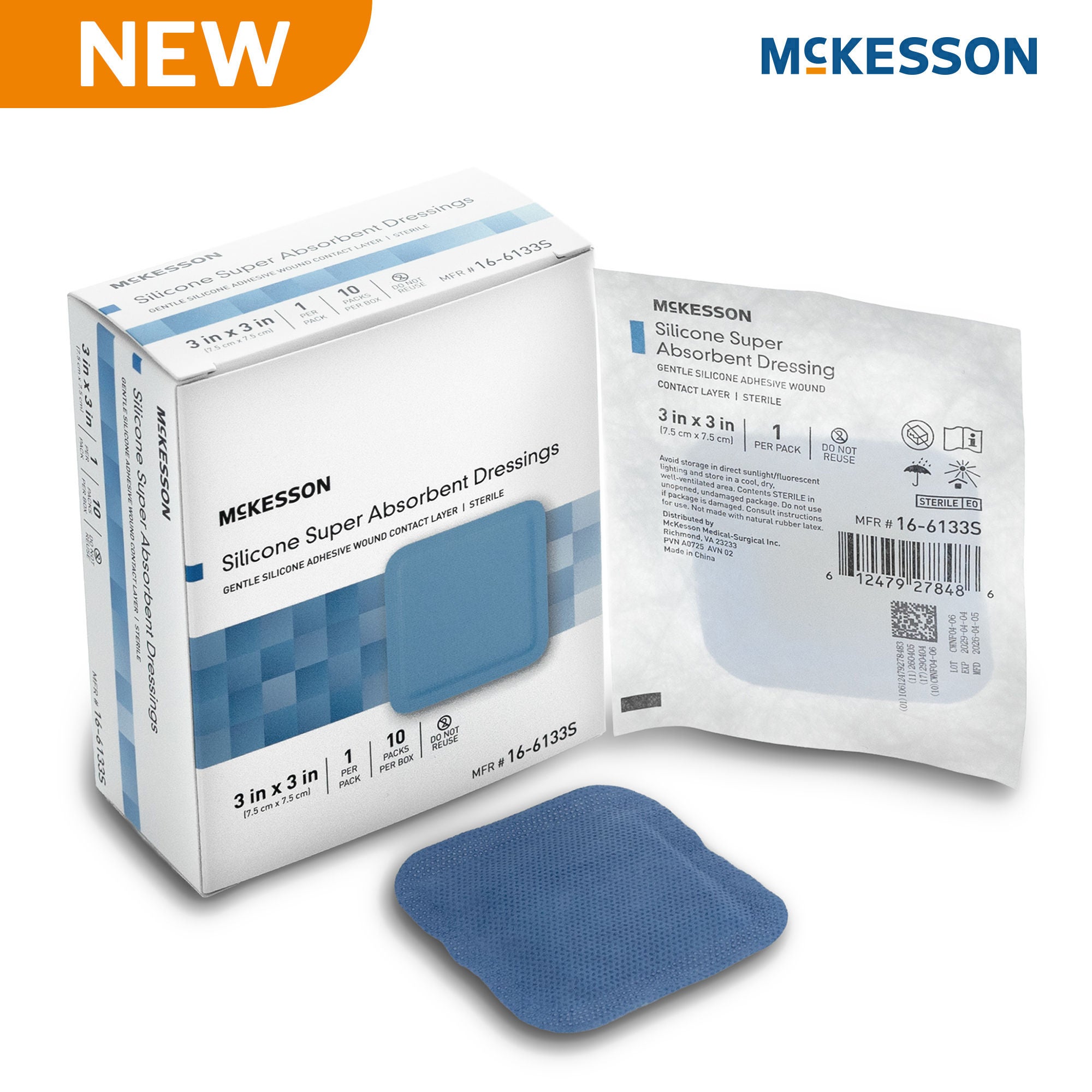 McKesson Brand - 16-6133S McKesson MedSurg Dressing N/BRDR 3"X3"