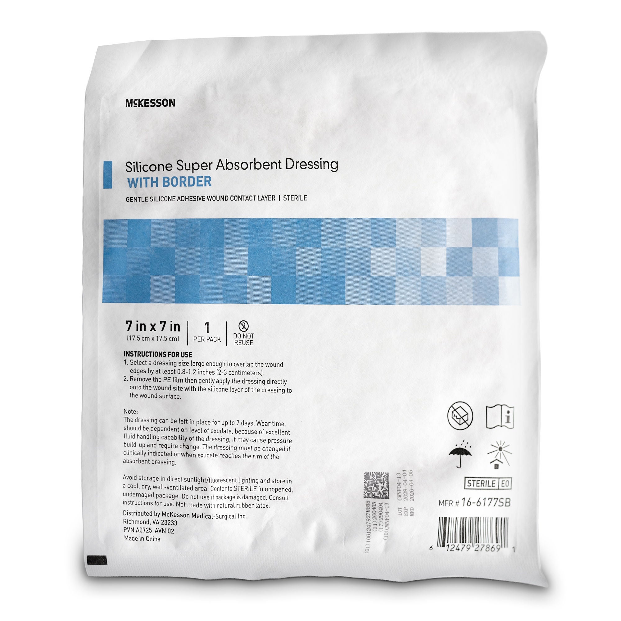 McKesson Brand - 16-6177SB McKesson MedSurg Dressing BRDR 7"X7"