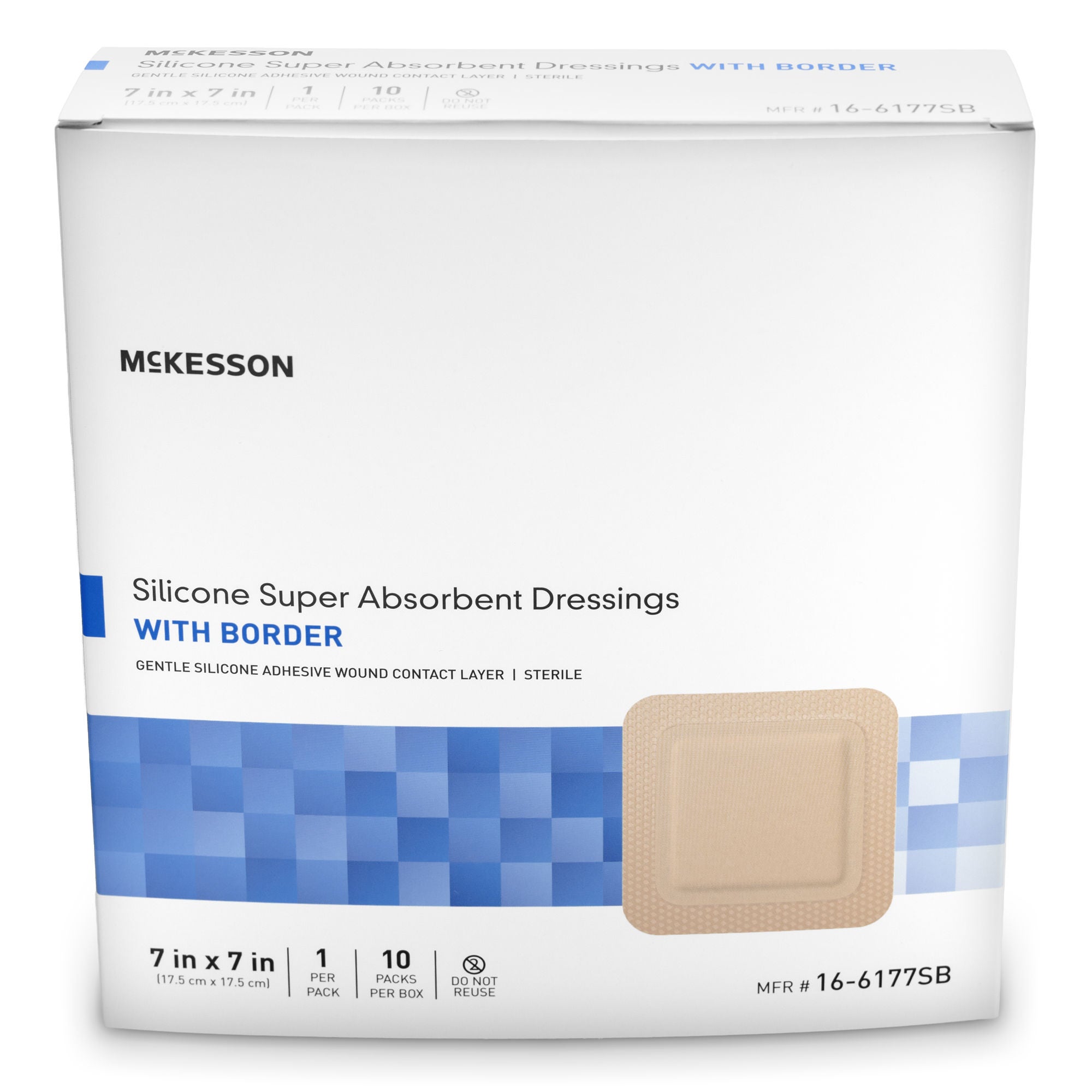 McKesson Brand - 16-6177SB McKesson MedSurg Dressing BRDR 7"X7"