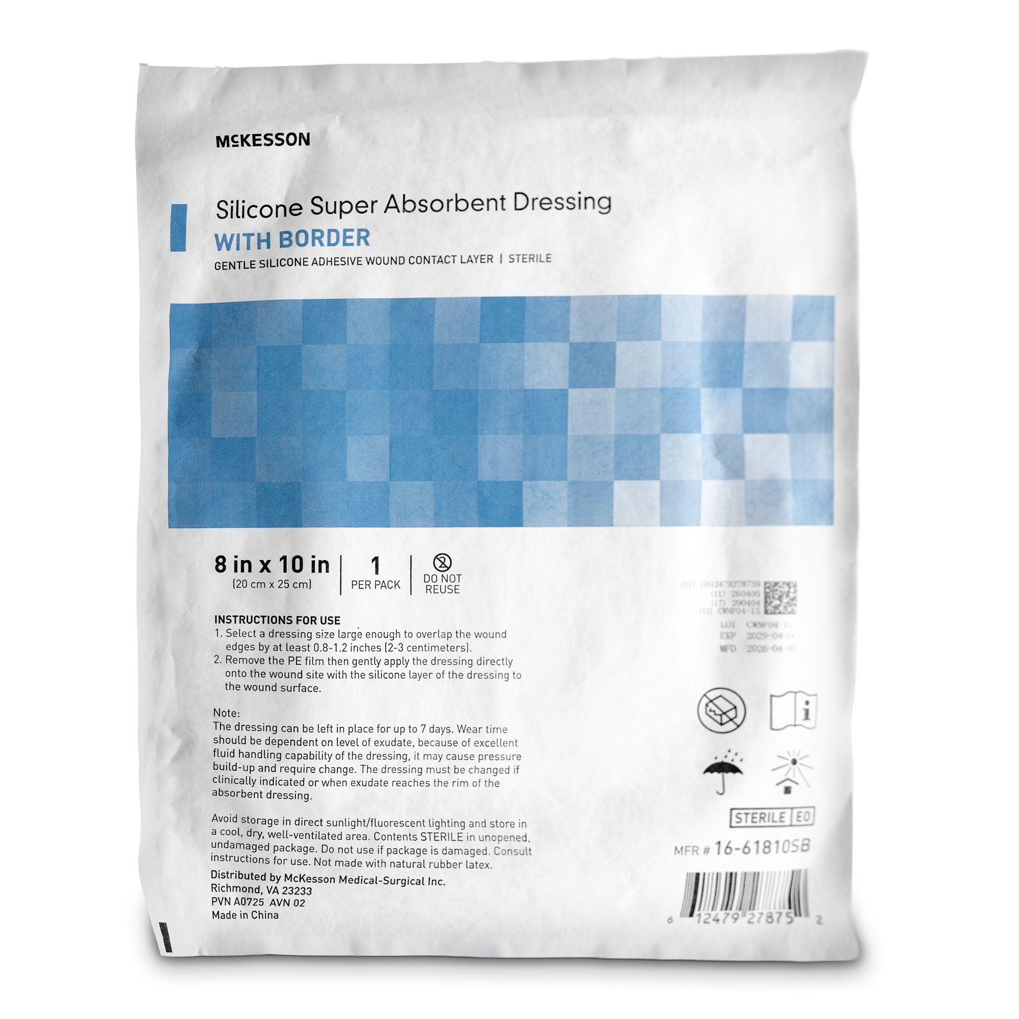McKesson Brand - 16-61810SB McKesson MedSurg Dressing BRDR 8"X10"