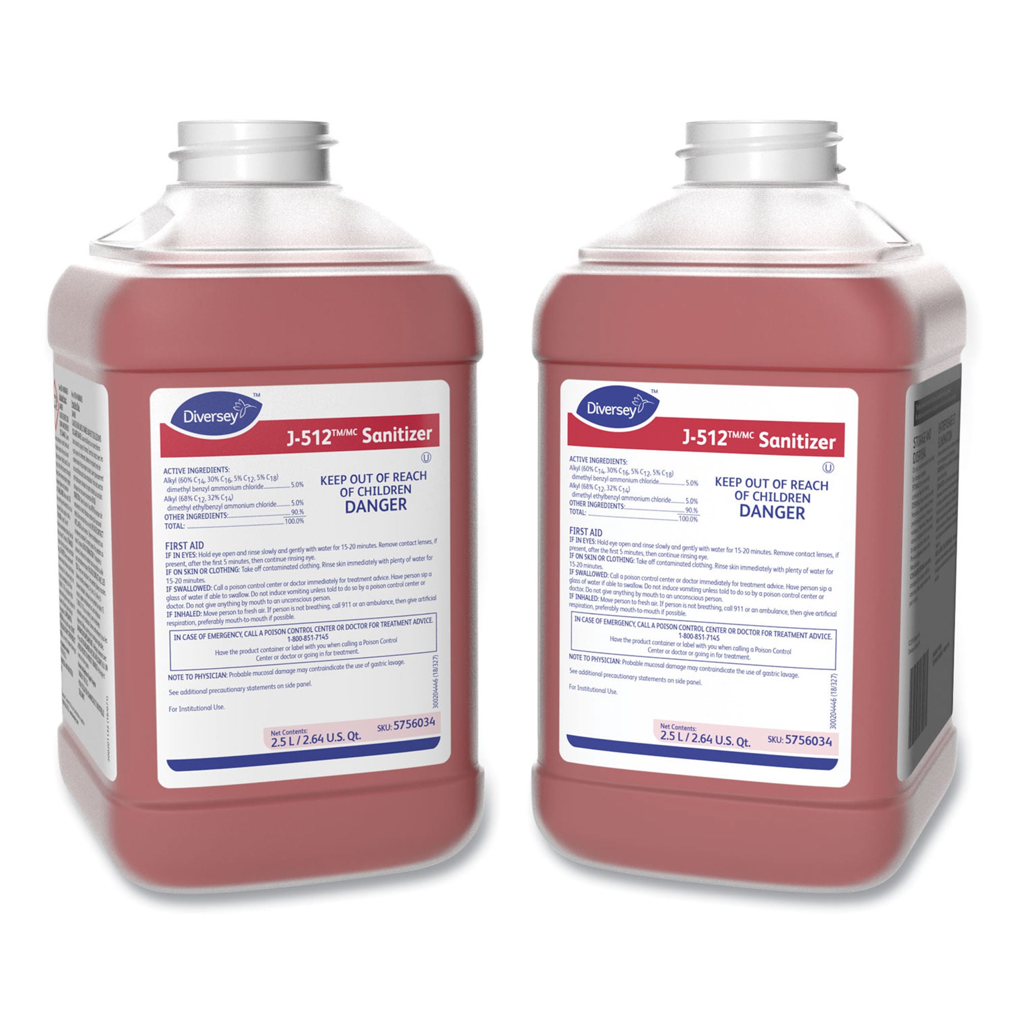 Diversey - 5756034 Surface Disinfectant / Sanitizer J-512™ J-Fill® Dispensing Systems Liquid 2.5 Liter Bottle Scented NonSterile