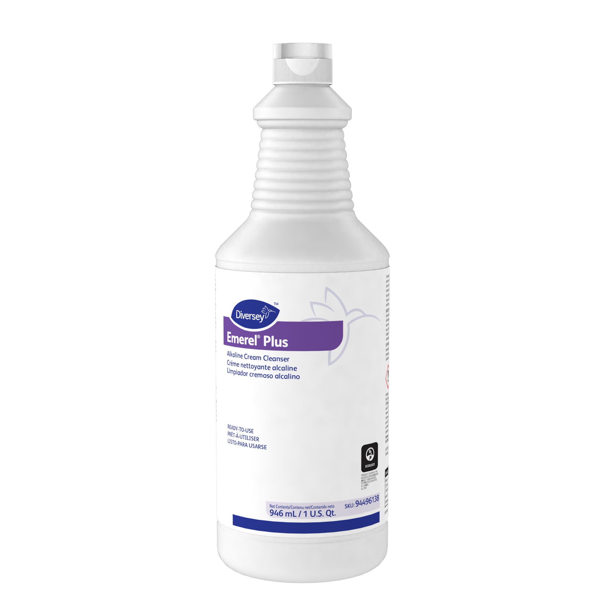 Diversey - 94496138 Surface Cleaner Emerel Plus Alcohol Based Manual Pour Liquid 32 oz. Bottle Unscented NonSterile