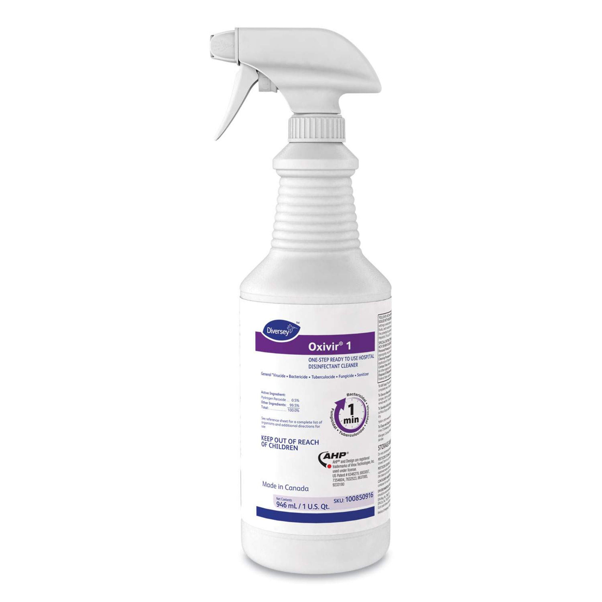 Diversey - 100850916 Surface Disinfectant Cleaner Diversey™ Oxivir® 1 Bactericidal Pump Spray Liquid 32 oz. Bottle Cherry Almond Scent NonSterile