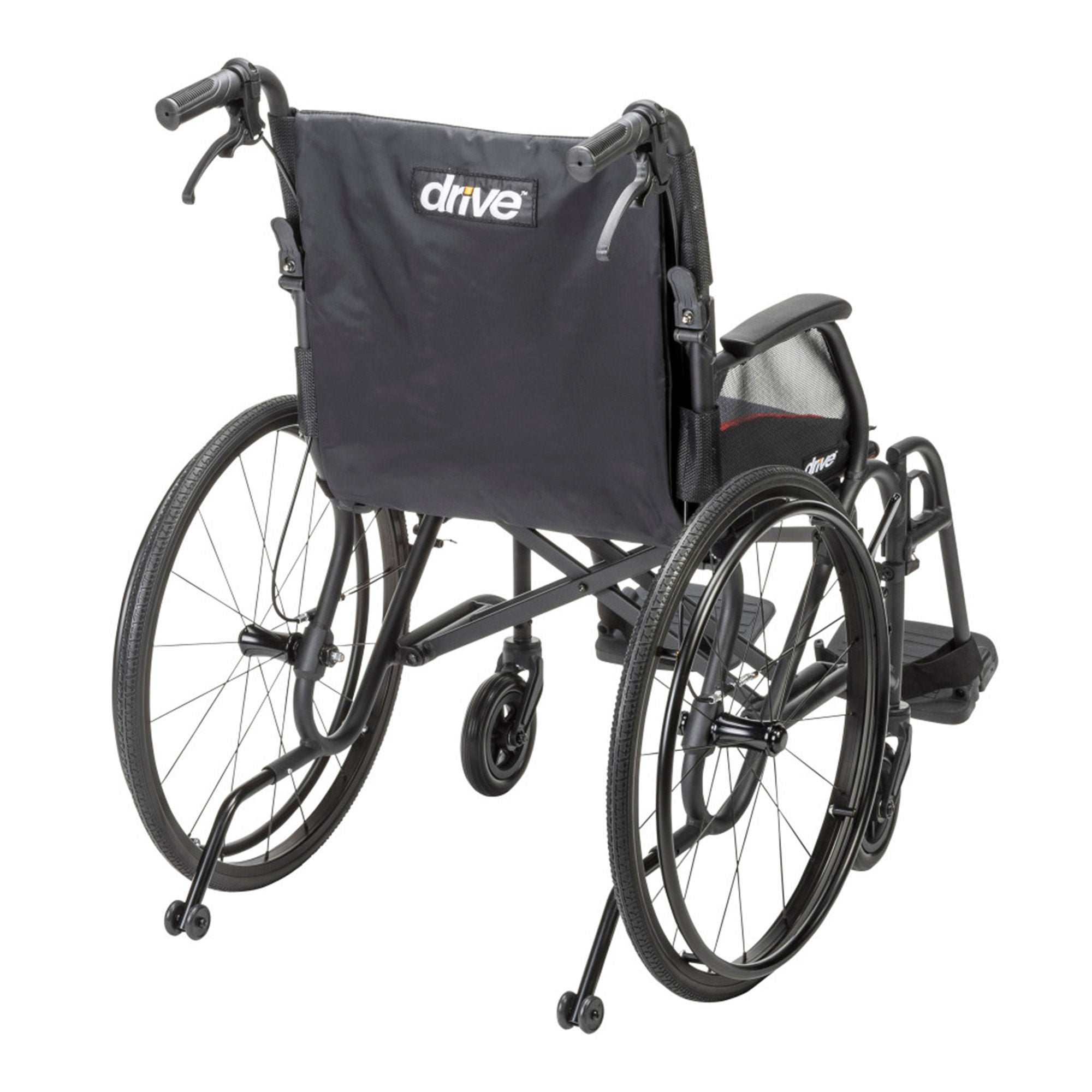 Drive DeVilbiss Healthcare - AF18FDABK-SF Lightweight Wheelchair AeroFly™ Ultra-Lite Desk Length Arm Swing-Away Footrest Black Upholstery 18 Inch Seat Width Adult 250 lbs. Weight Capacity