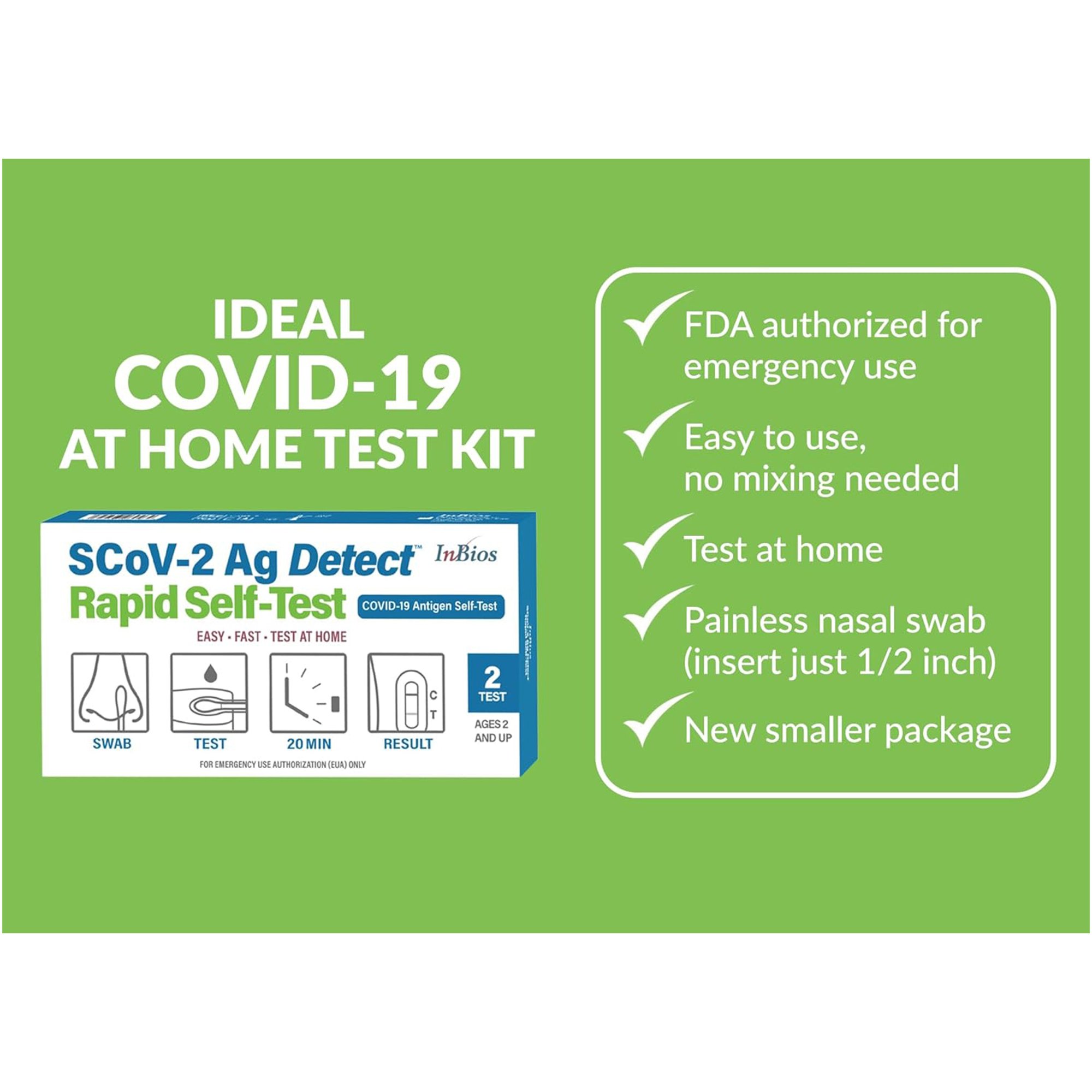 InBios International Inc CAGS-2 - SCoV-2 Ag Detect™ Rapid Self-Test for COVID-19 - 2/Kit