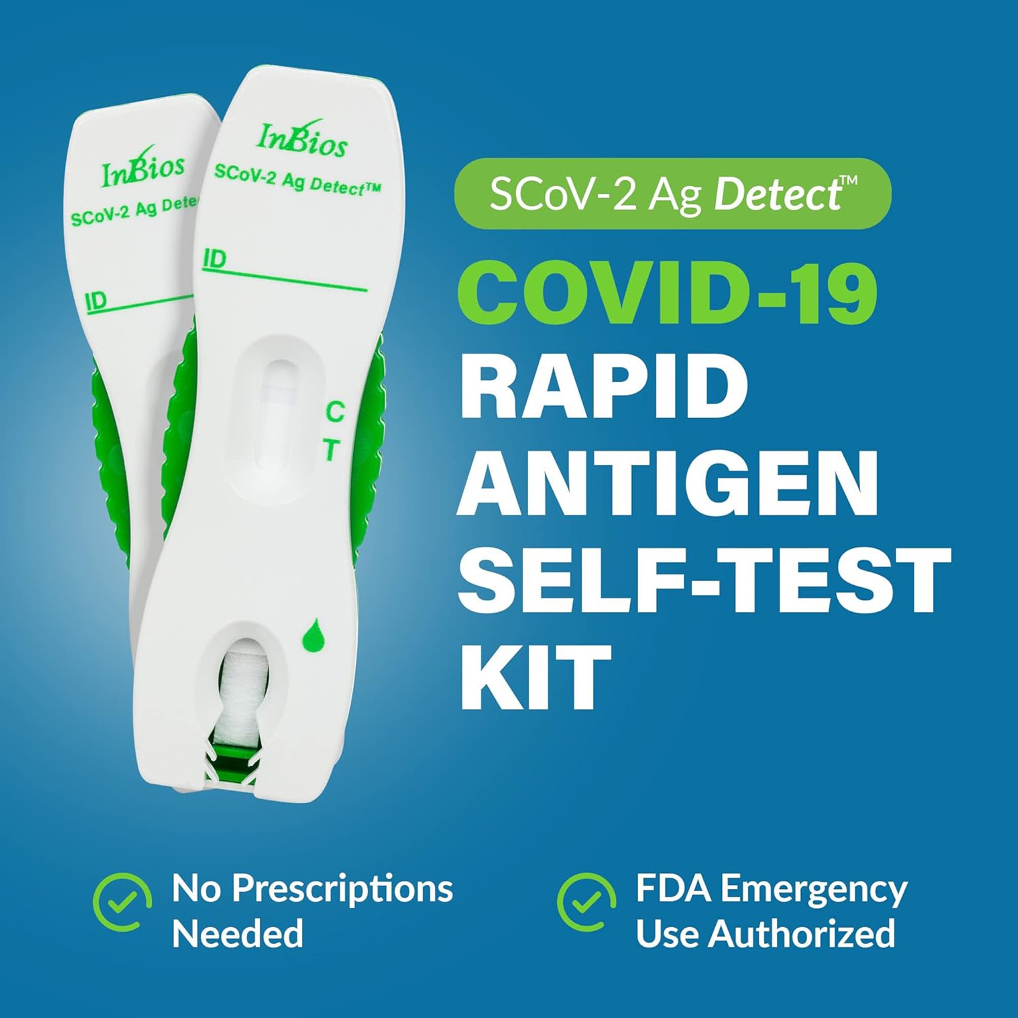 InBios International Inc CAGS-2 - SCoV-2 Ag Detect™ Rapid Self-Test for COVID-19 - 2/Kit