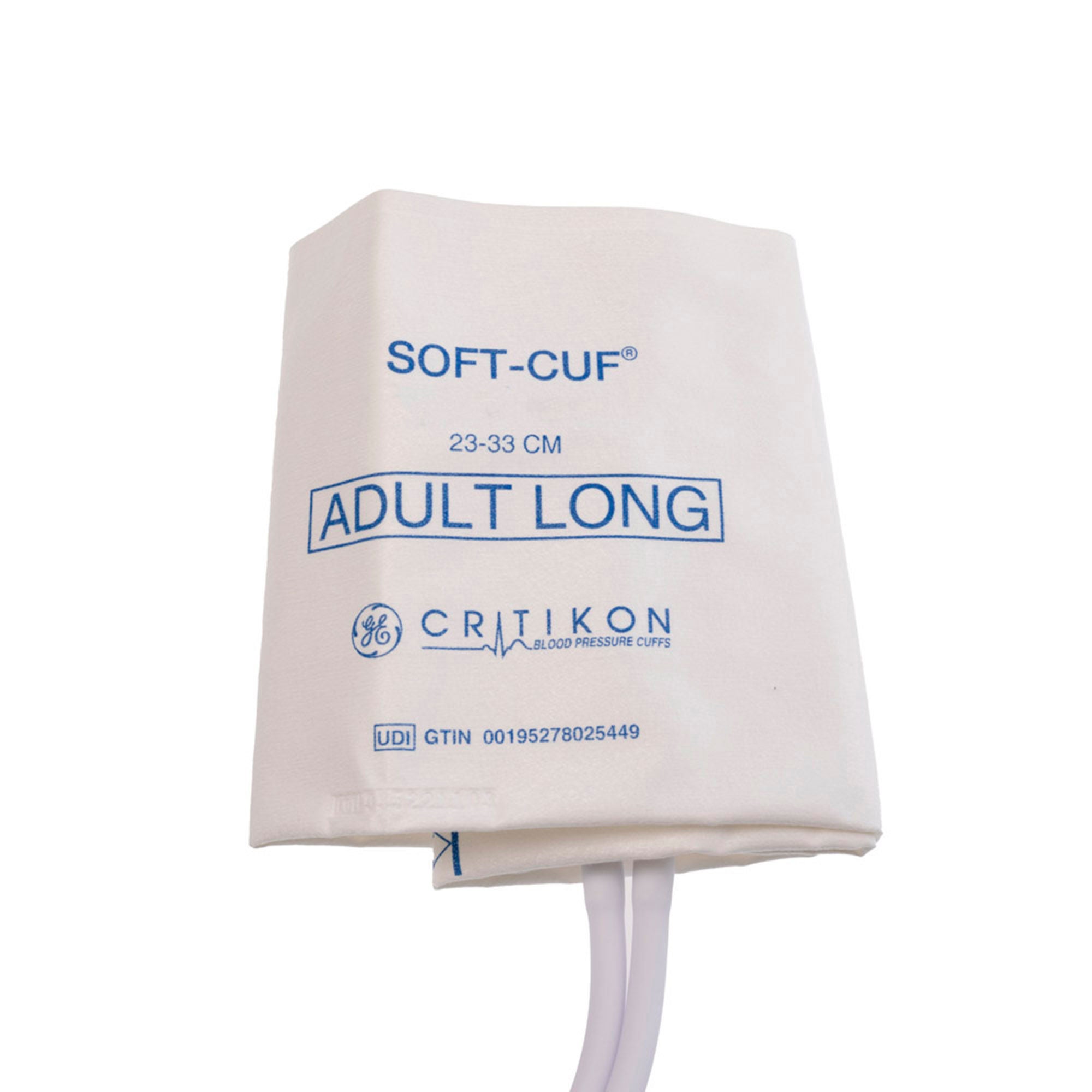 GE Healthcare - SFT-A2-2A-L-5S Single Patient Use Blood Pressure Cuff CARESCAPE™ ONE Soft-Cuf™ 23 to 33 cm Arm Adult Long Cuff