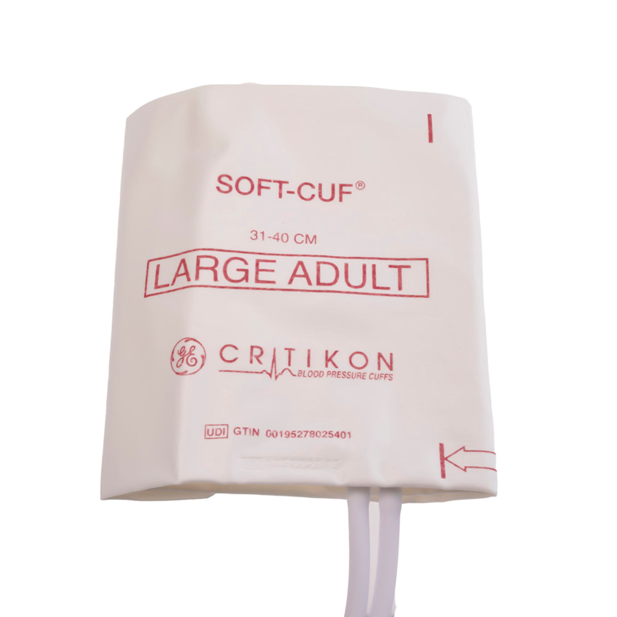 GE Healthcare - SFT-A3-2A-5S Single Patient Use Blood Pressure Cuff CARESCAPE™ ONE Soft-Cuf™ 31 to 40 cm Arm Large Adult Cuff