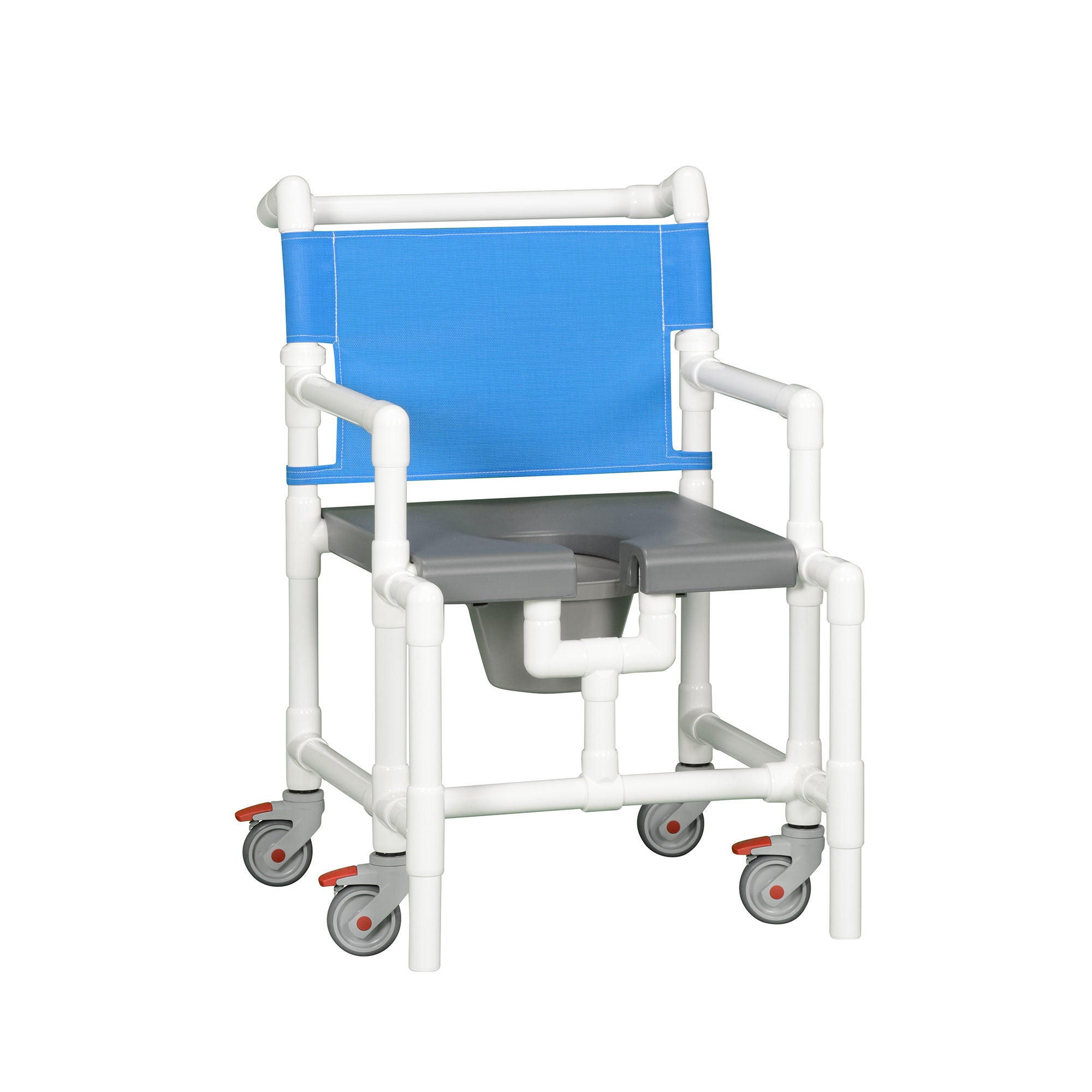 IPU - SCC8250 MS G Commode / Shower Chair ipu® Fixed Arms PVC Frame Mesh Backrest 25-3/4 Inch Seat Width 375 lbs. Weight Capacity