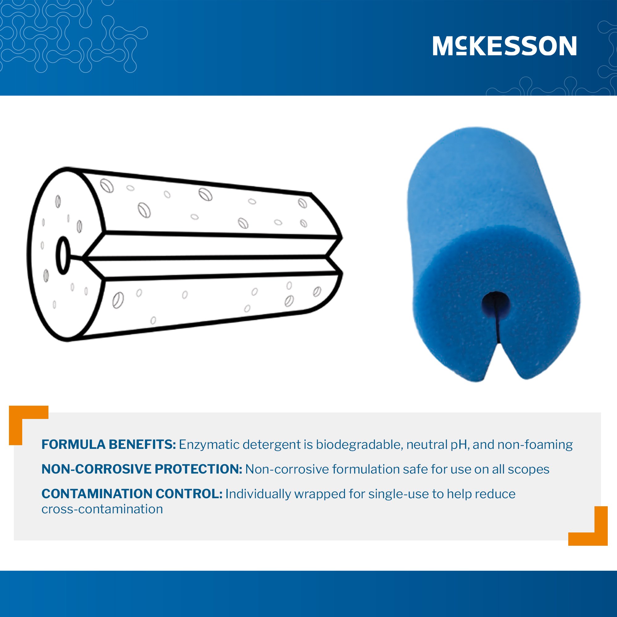 Pre-Saturated Endoscope Sponge MC16-MCKSP-1 by McKesson Brand