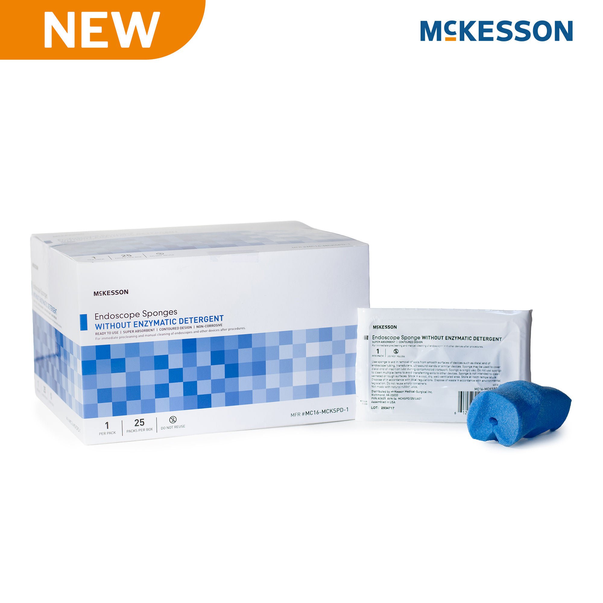 McKesson Brand - MC16-MCKSPD-1 Dry Endoscope Sponge McKesson Tubular 50.8 mm Diameter
