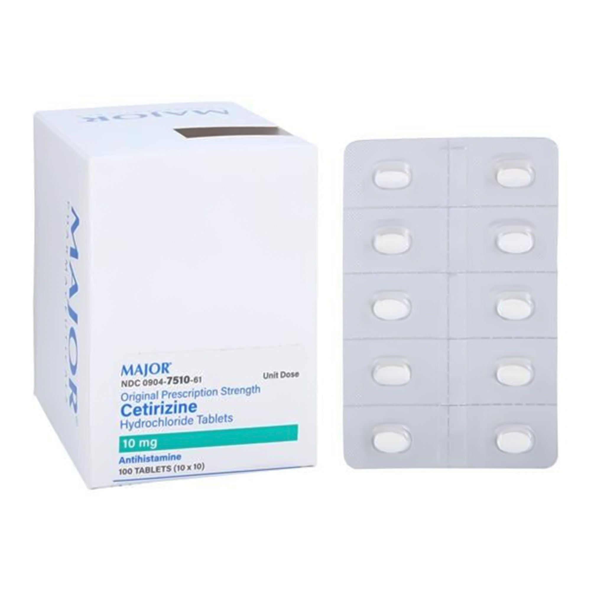 Major Pharmaceuticals - 00904751061 Allergy Relief 10 mg Strength Tablet 100 Per Box