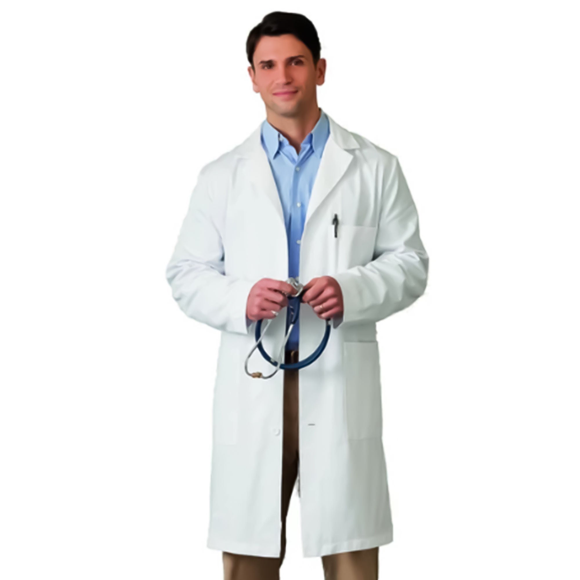 Fashion Seal Uniforms - 415-L Lab Coat White Large Knee Length 100% Cotton Reusable