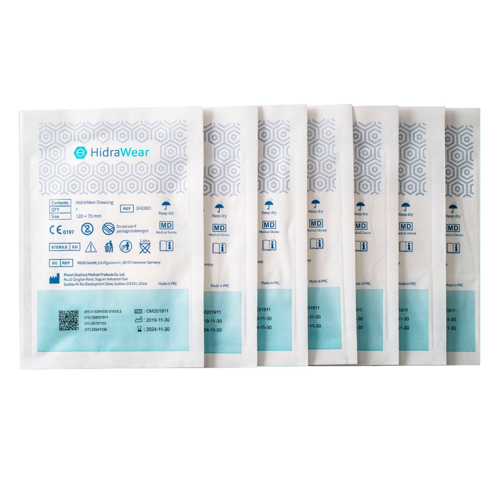 HidraMed Solutions - SP1001 Super Absorbent Dressing HidraWear Rectangle 3 X 5 Inch With Border Sterile