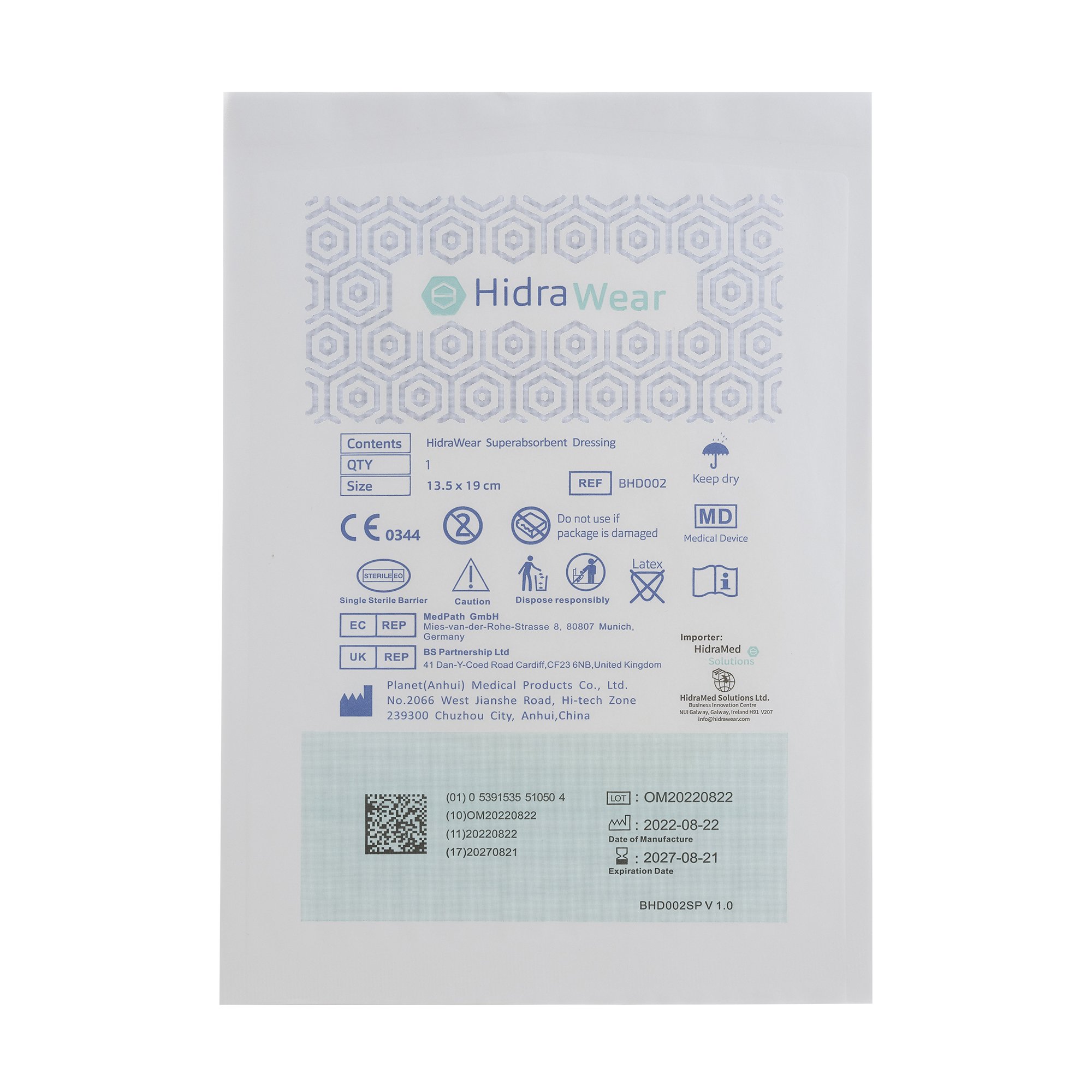 HidraWear Super Absorbent Dressing SP1002 by HidraMed Solutions