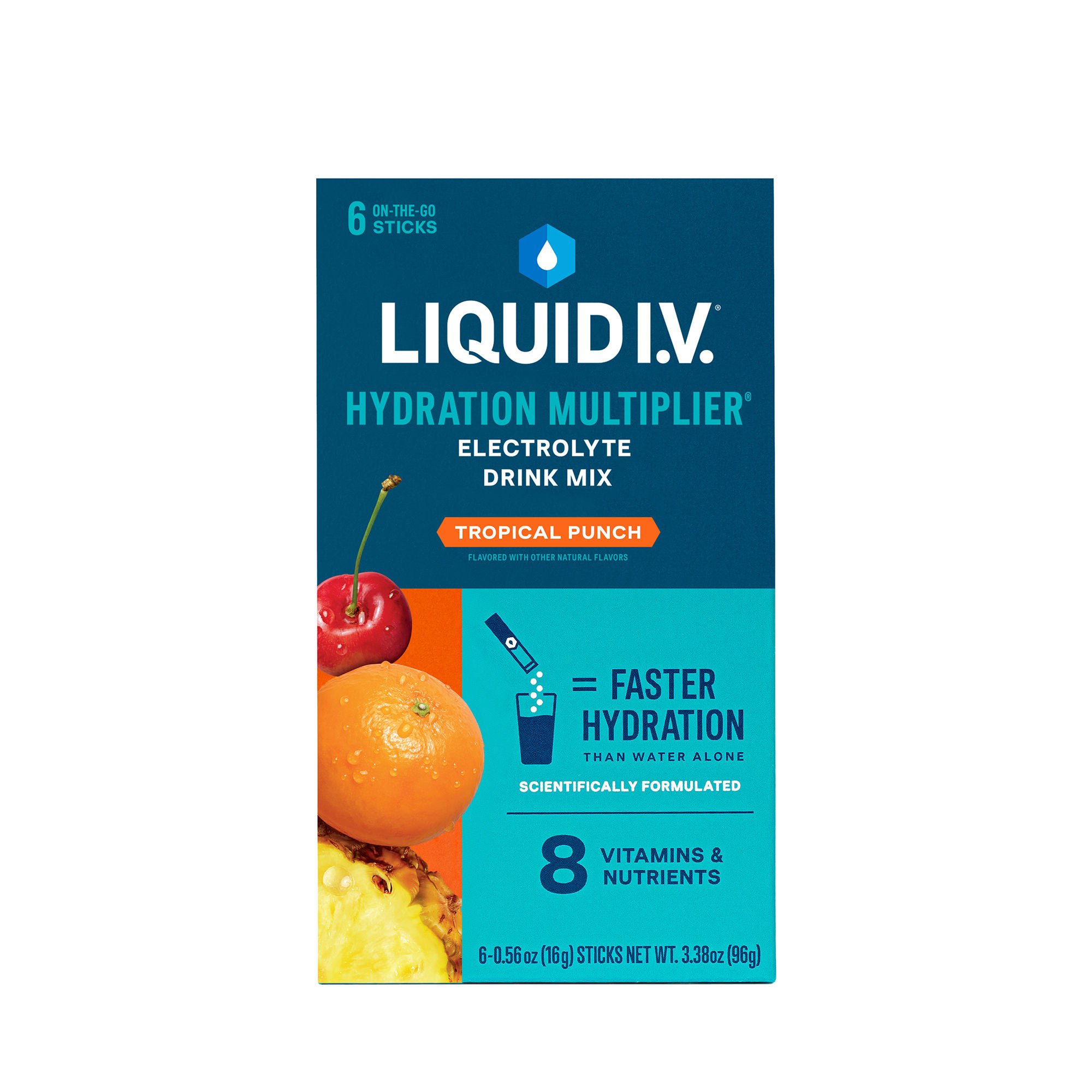 The LIV Group Inc - LVM-6021 Oral Electrolyte Solution Liquid I.V. Hydration Multiplier® Tropical Punch Flavor 0.56 oz.