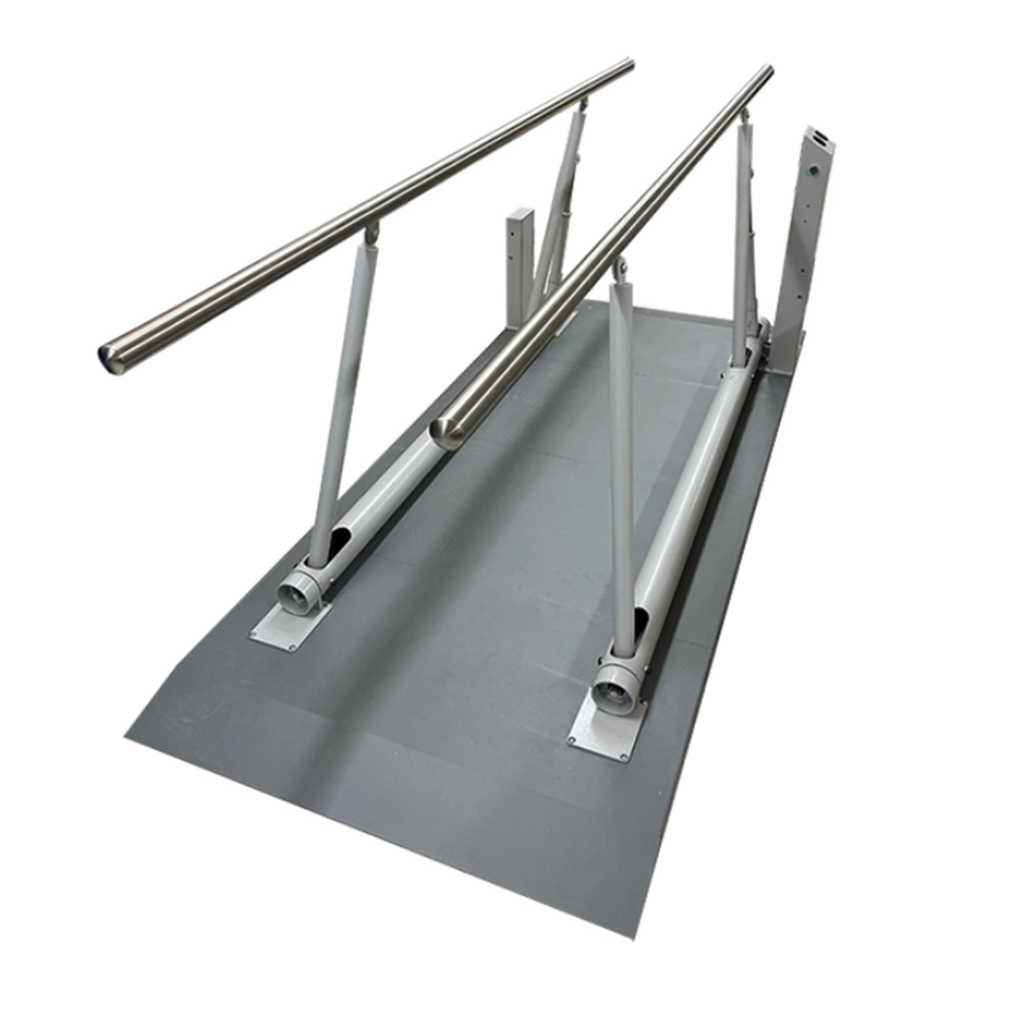 Armedica Mfg Corp - EPB10010 Motorized Parallel Bars Armedica® Brushed Stainless Steel Hand Rails (2 Inch Diameter), Touch Screen Control Panel, Adjustable Height / Width 19-1/8 to 30-1/2 X 26-1/2 to 42-2/3 X 120 Inch Gray