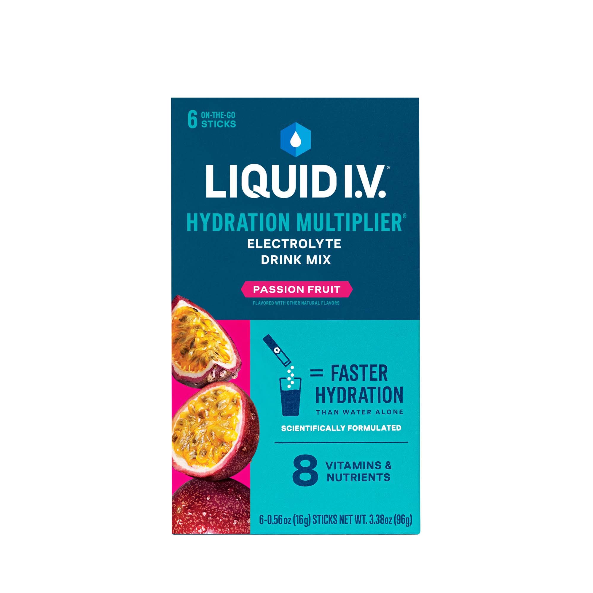 The LIV Group Inc - LVM-6002 Oral Electrolyte Solution Liquid I.V. Hydration Multiplier® Passion Fruit Flavor 0.56 oz.