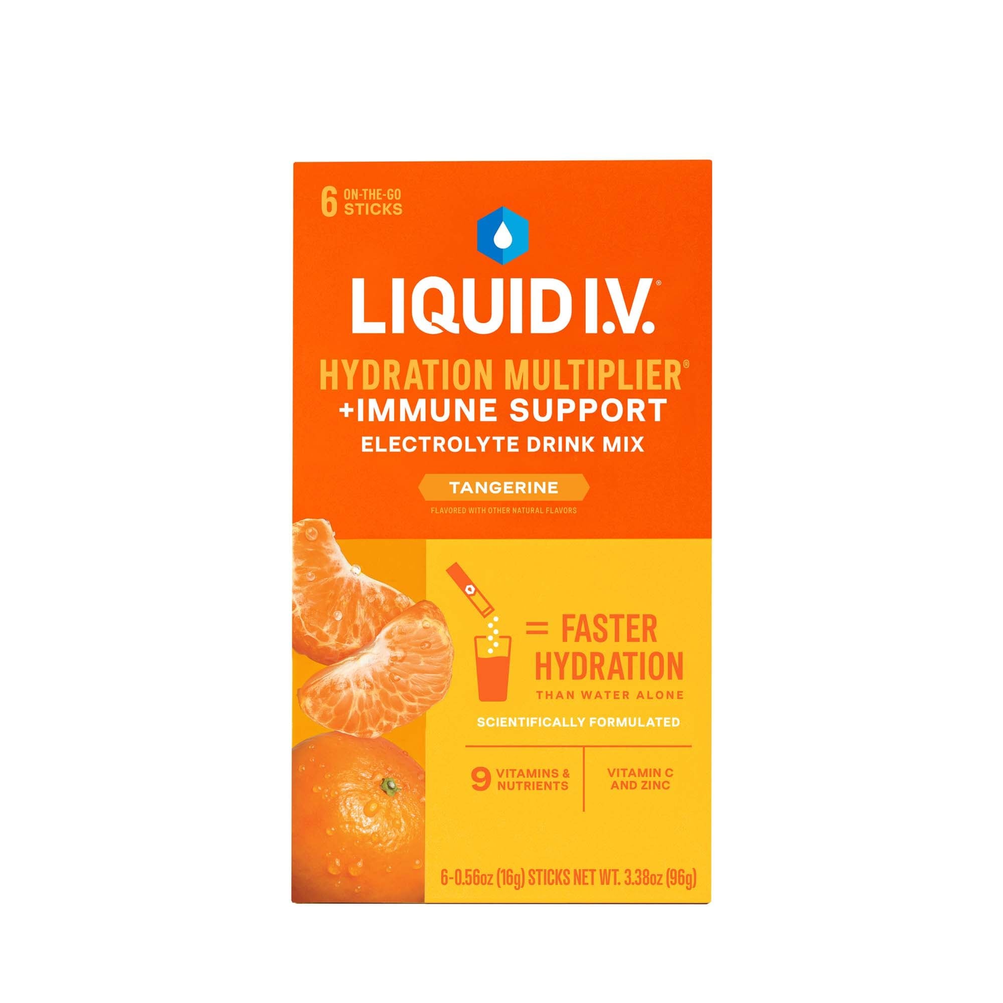The LIV Group Inc - LVM-6014 Oral Electrolyte Solution Liquid I.V. Hydration Multiplier® + Immune Support Tangerine Flavor 0.56 oz.